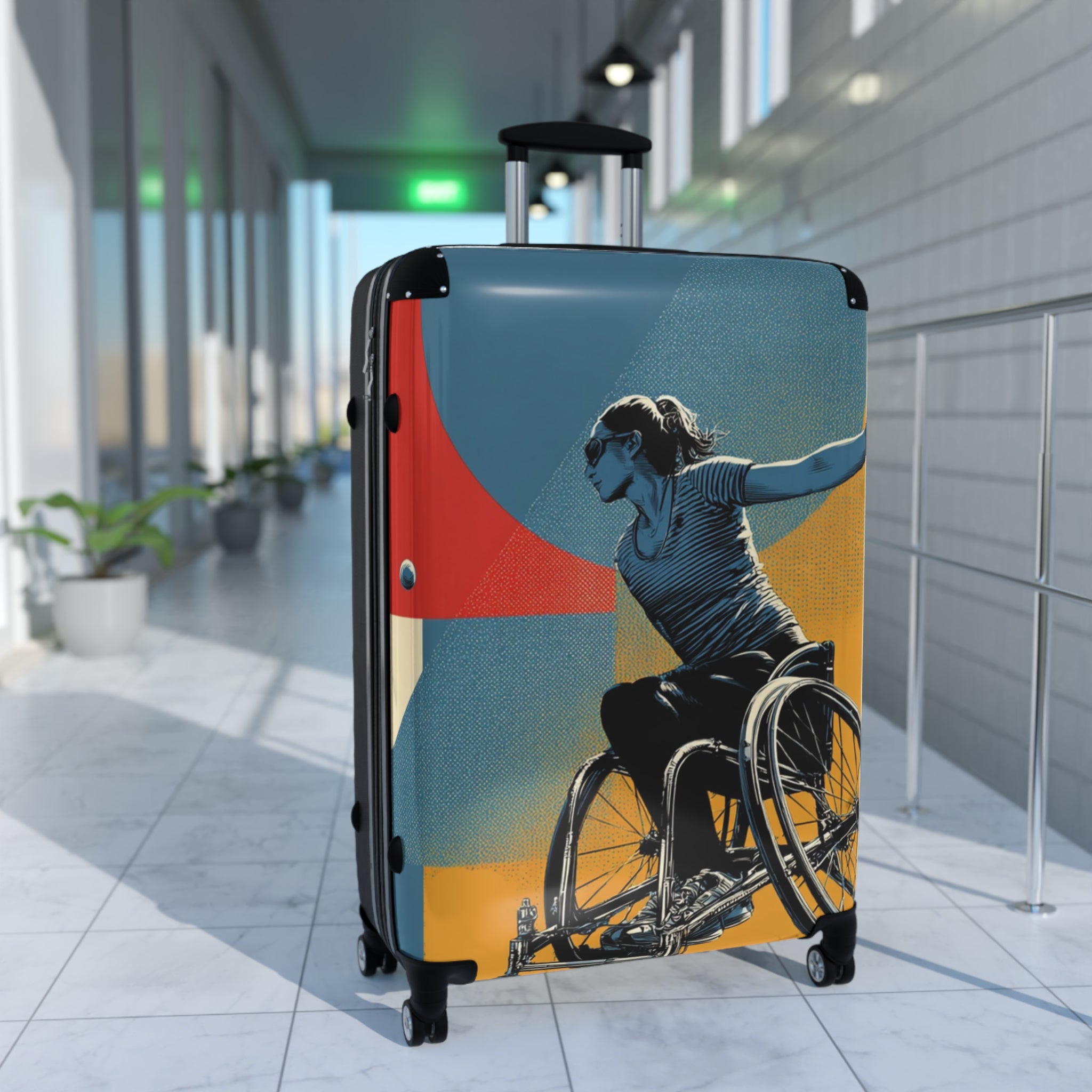 Wheelchair Tennis Athlete Suitcase - Travel Gear for Adaptive Sports, Unique Luggage, Inspirational Gift, Mobility Travel, Adventure Bag