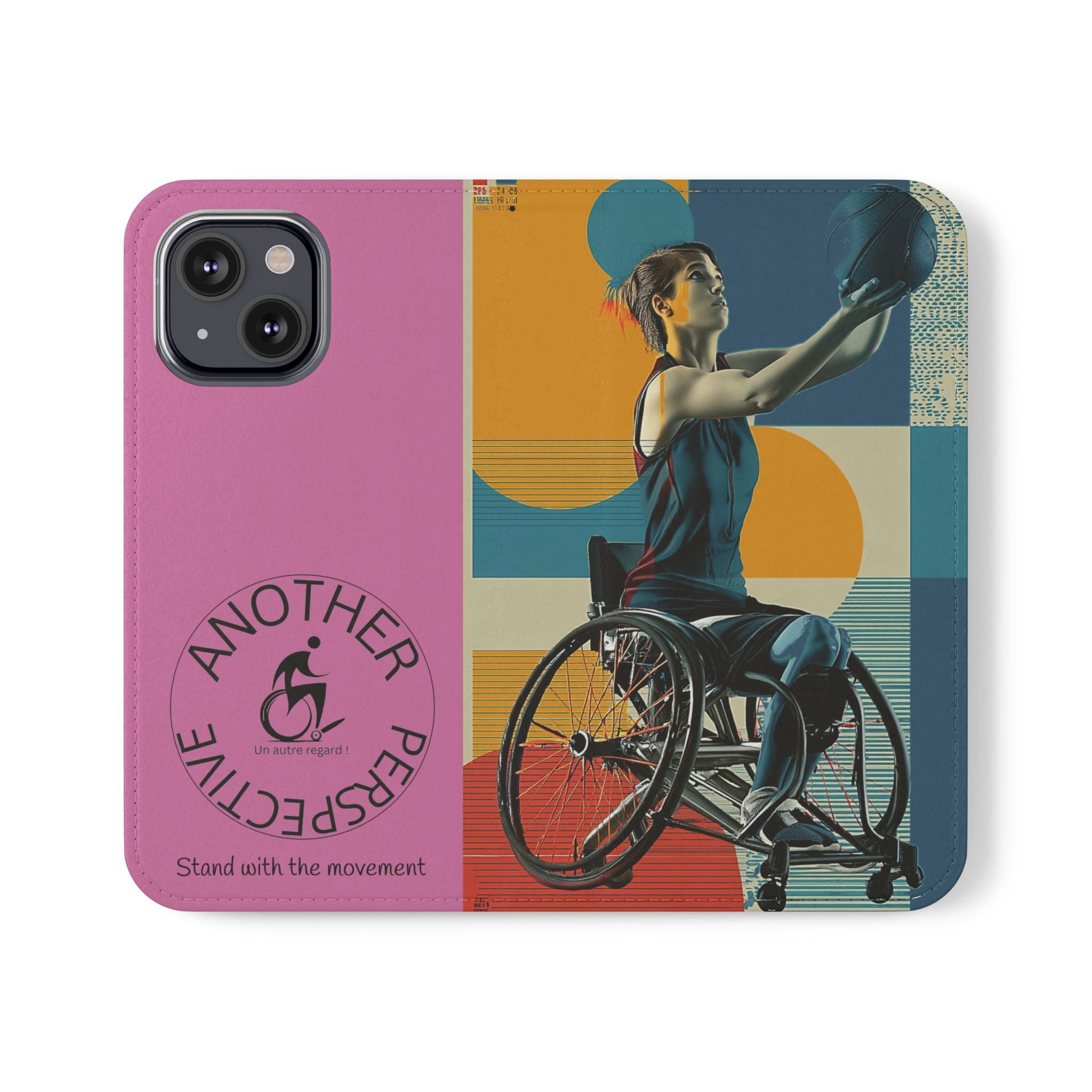 Sporty Flip Case for Wheelchair Basket Athletes, Phone Cover, Active Lifestyle Accessory, Gift for Sports Lovers, Personalized Case