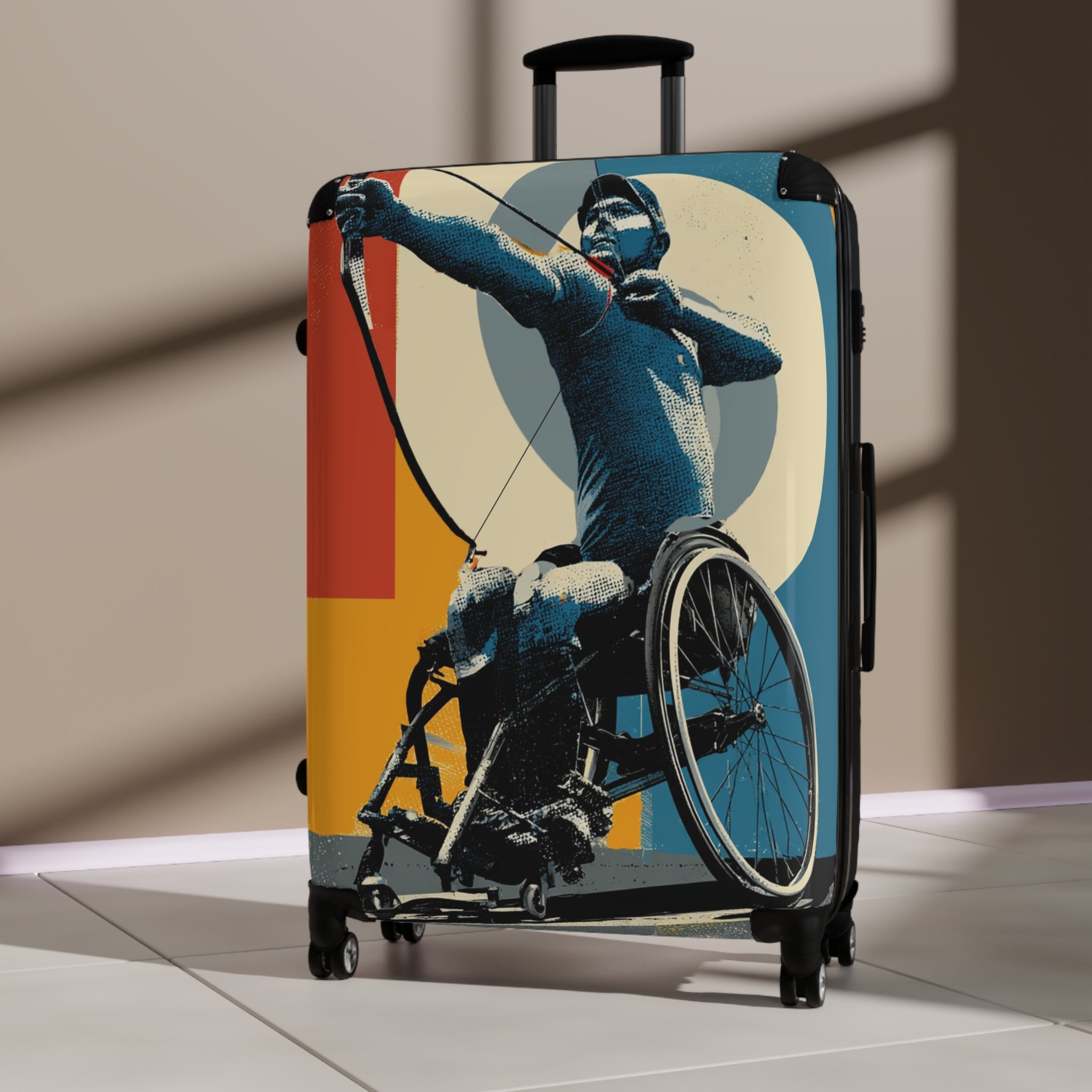 Wheelchair Archery Athlete Suitcase - Travel Gear for Adaptive Sports, Unique Luggage, Inspirational Gift, Mobility Travel, Adventure Bag