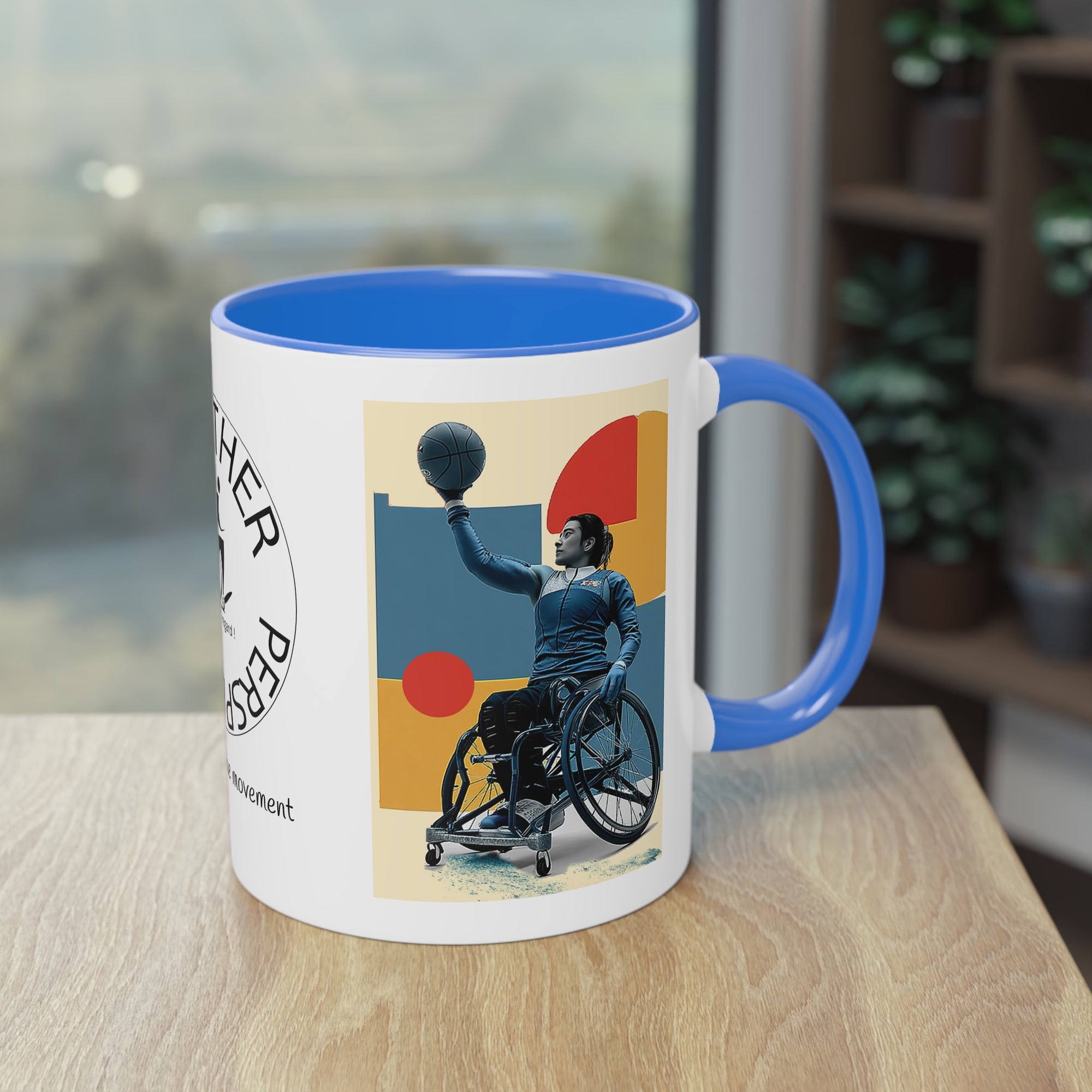 Dynamic Two-Tone Coffee Mug Basket,  Ideal Gift for Athletes, Motivational Morning Caffeine Boost, Sports Lover Cup