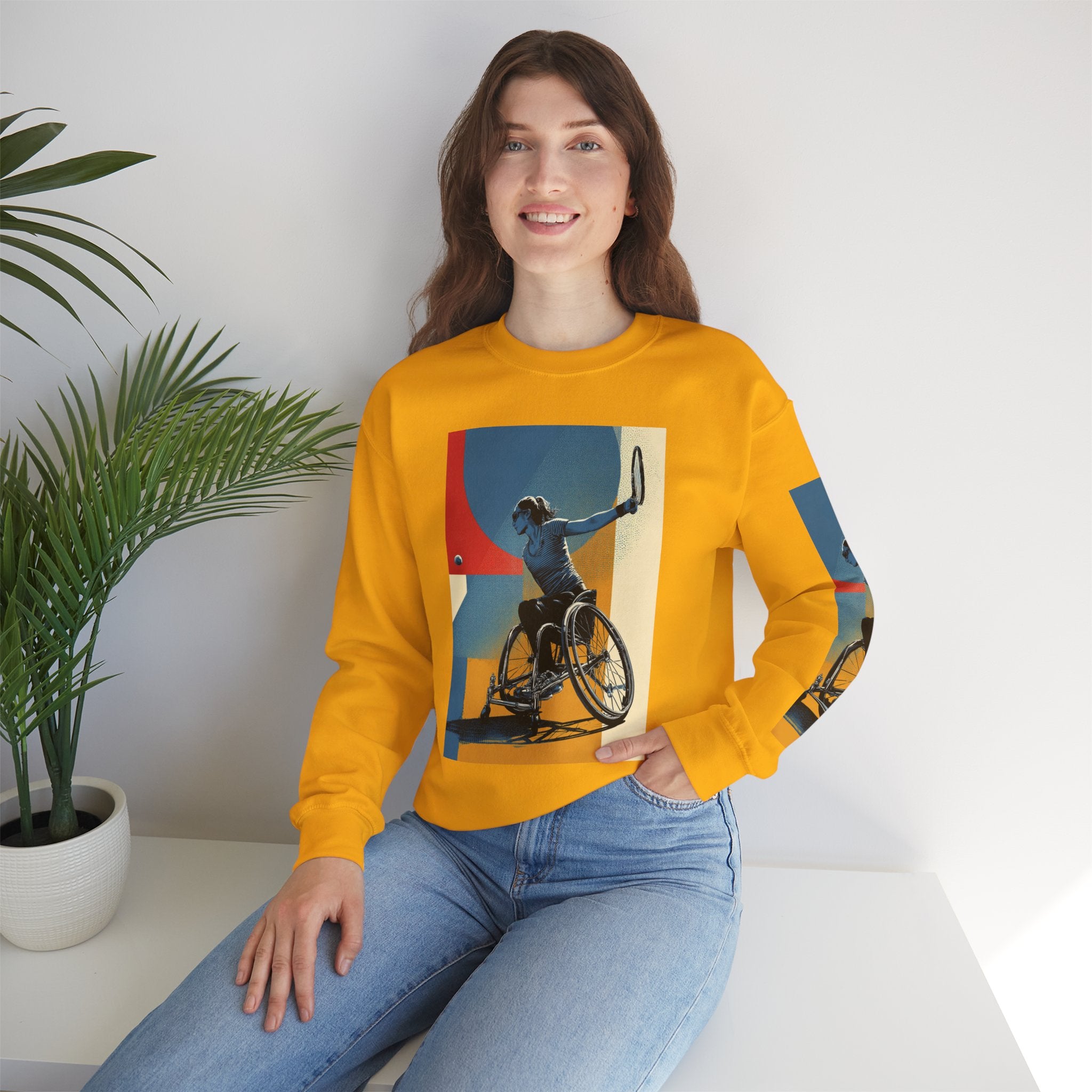 Inclusive WheelChair Course Sports Themed Sweatshirt for Empowerment, Unisex Heavy Blend Crewneck, Inspirational Gift for Activists