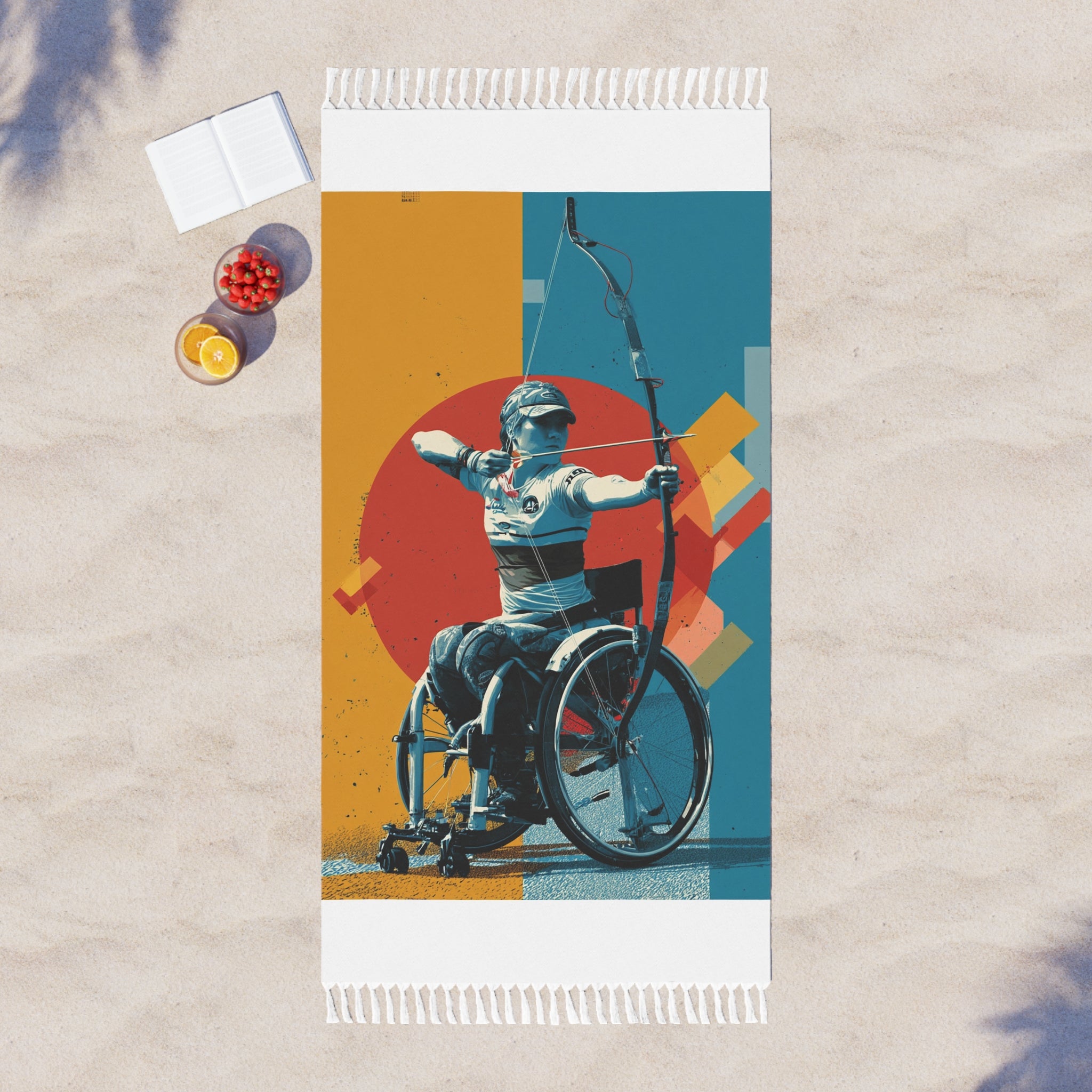 Boho Beach Towel - Vibrant Archery Design for Beach Days, Summer Fun, Gym Workout, Poolside Lounging, Outdoor Adventures