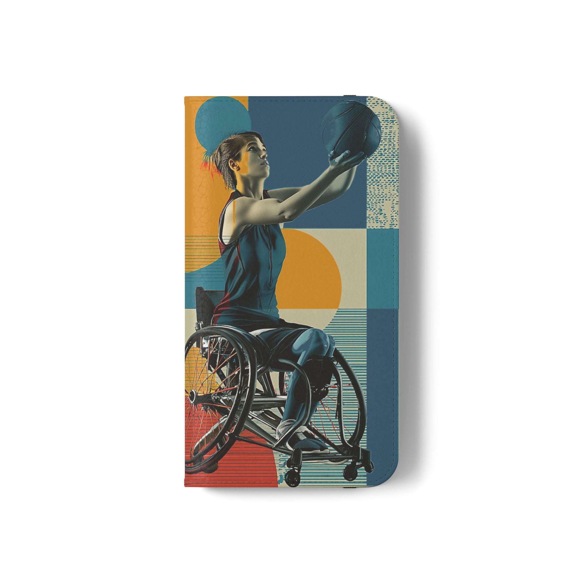 Sporty Flip Case for Wheelchair Basket Athletes, Phone Cover, Active Lifestyle Accessory, Gift for Sports Lovers, Personalized Case