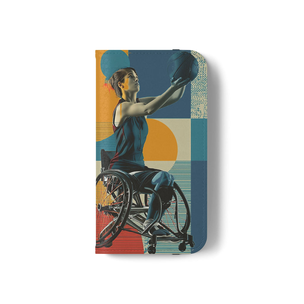 Sporty Flip Case for Wheelchair Basket Athletes, Phone Cover, Active Lifestyle Accessory, Gift for Sports Lovers, Personalized Case