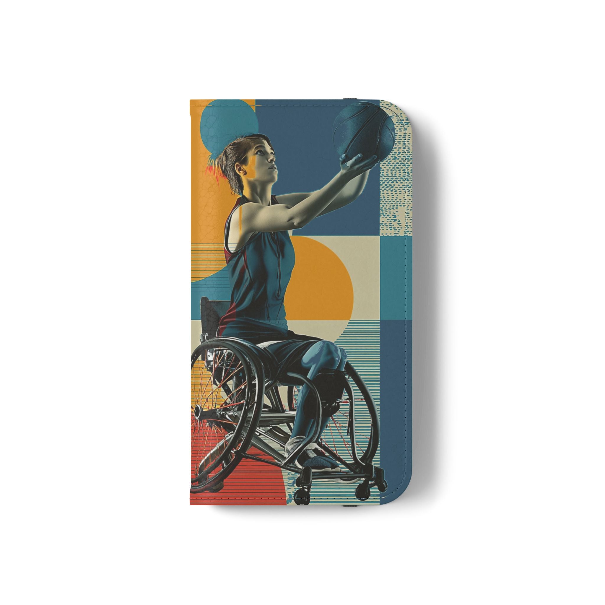Sporty Flip Case for Wheelchair Basket Athletes, Phone Cover, Active Lifestyle Accessory, Gift for Sports Lovers, Personalized Case