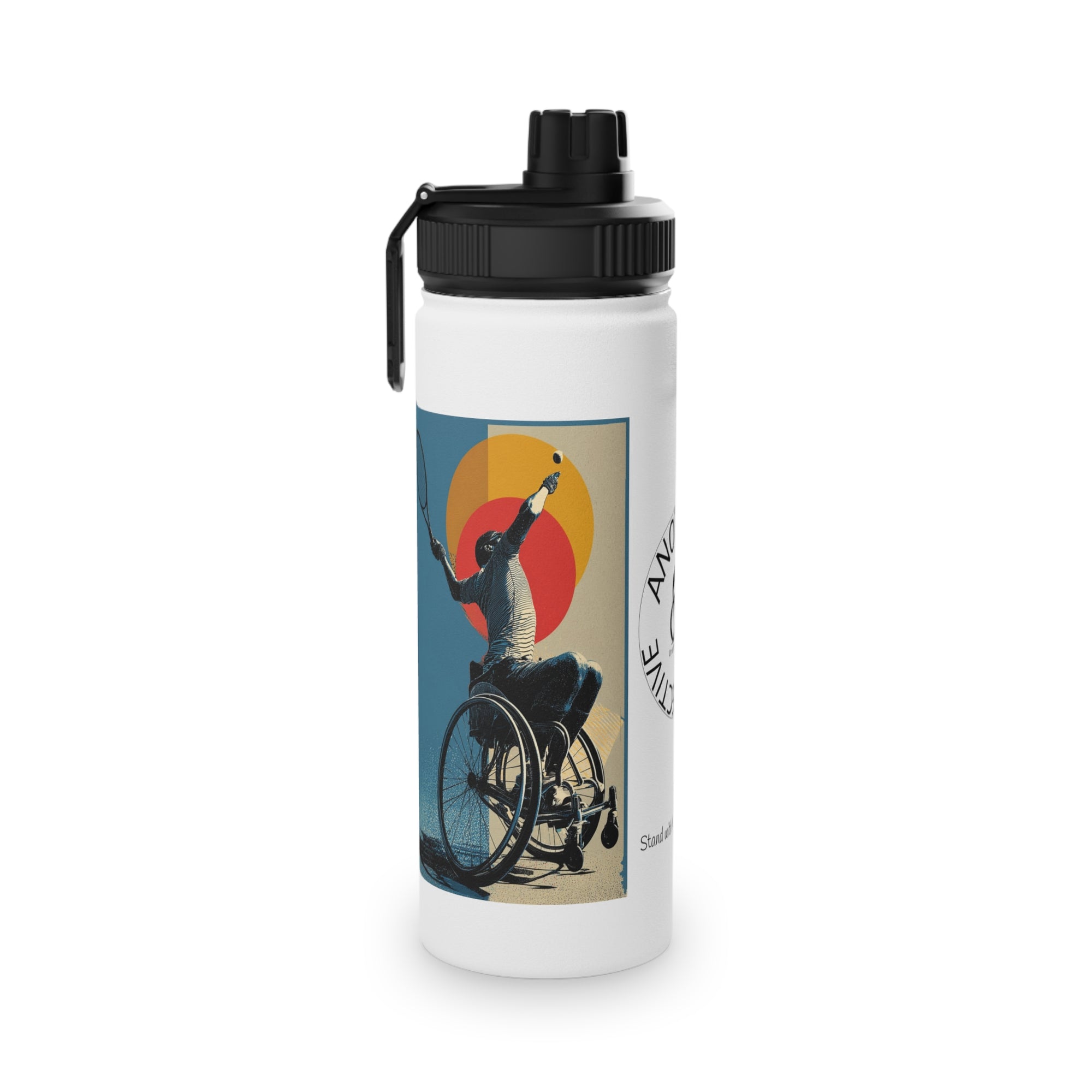 Vibrant Tennis Water Bottle, Stainless Steel Sports Bottle, Eco-Friendly Hydration, Outdoor Adventure Gear, Unique Gift for Cyclists