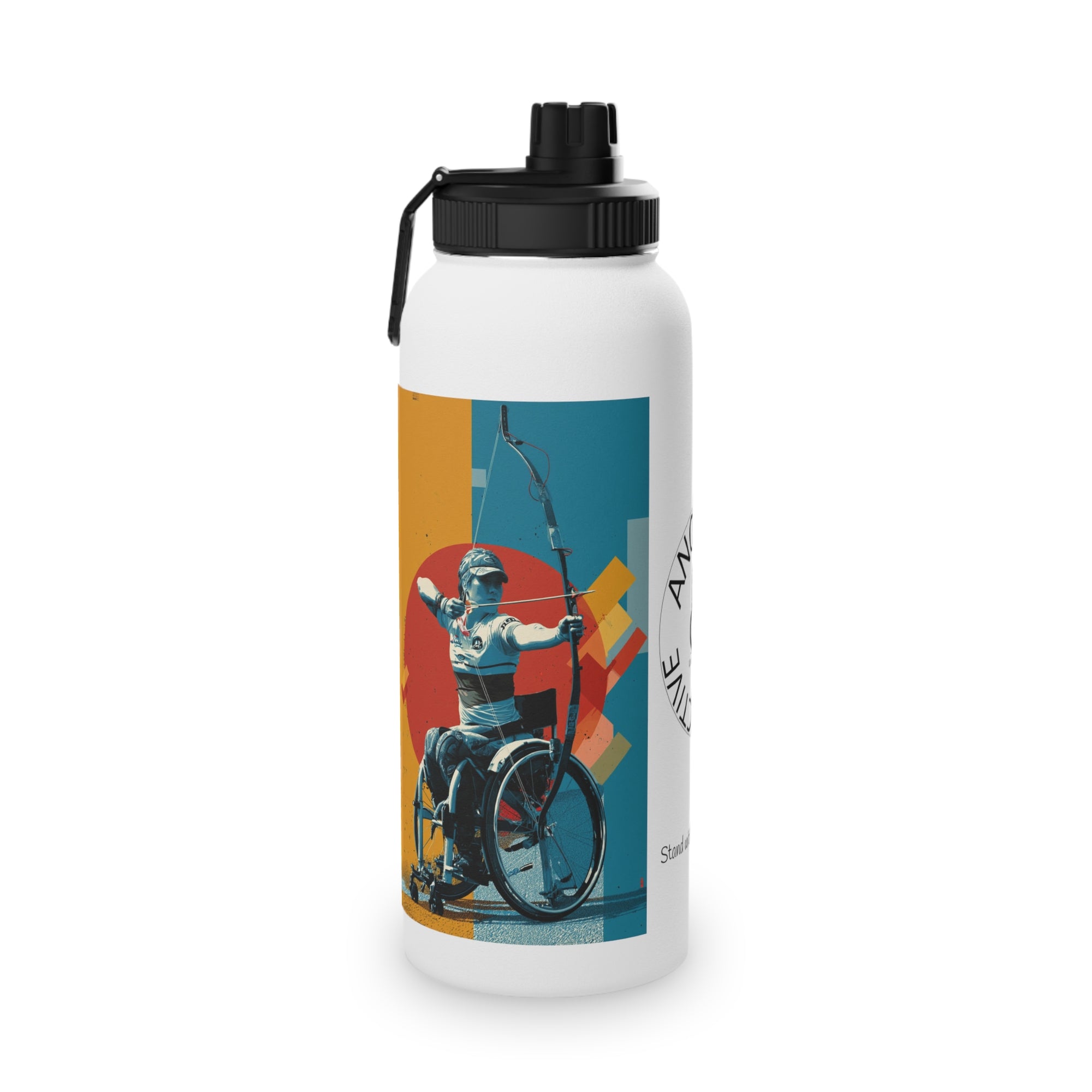 Vibrant Water Archery Bottle, Stainless Steel Sports Bottle, Eco-Friendly Hydration, Outdoor Adventure Gear, Unique Gift for Cyclists