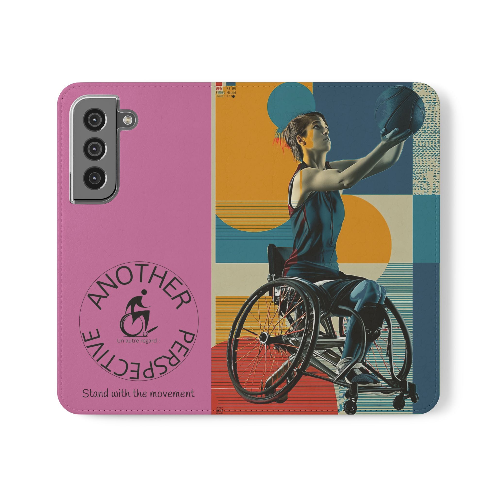 Sporty Flip Case for Wheelchair Basket Athletes, Phone Cover, Active Lifestyle Accessory, Gift for Sports Lovers, Personalized Case