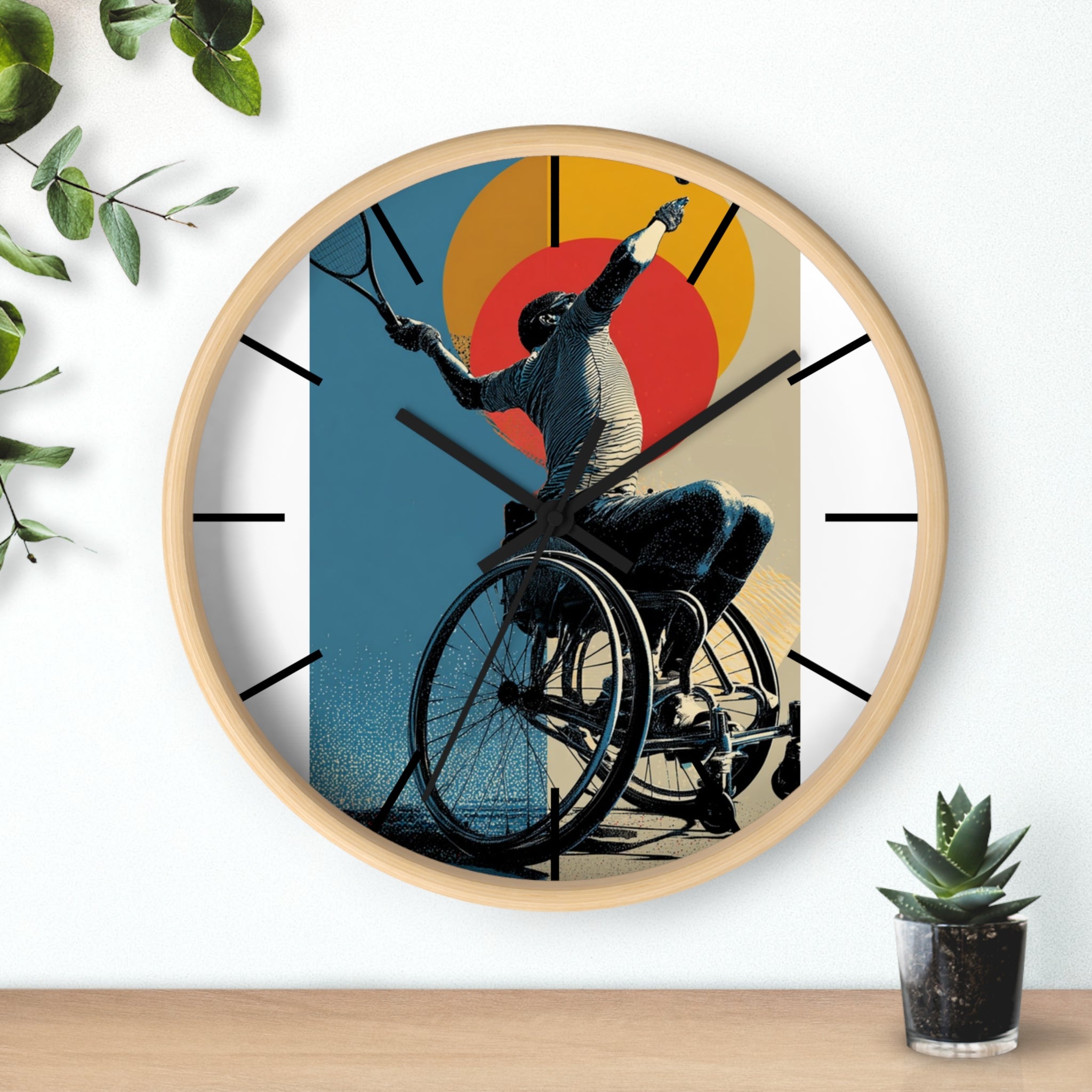 Motivational Sports Tennis Wall Clock, Inspirational Decor for Athletes, Fitness Gift, Perfect for Home Gym, Competition, or Office