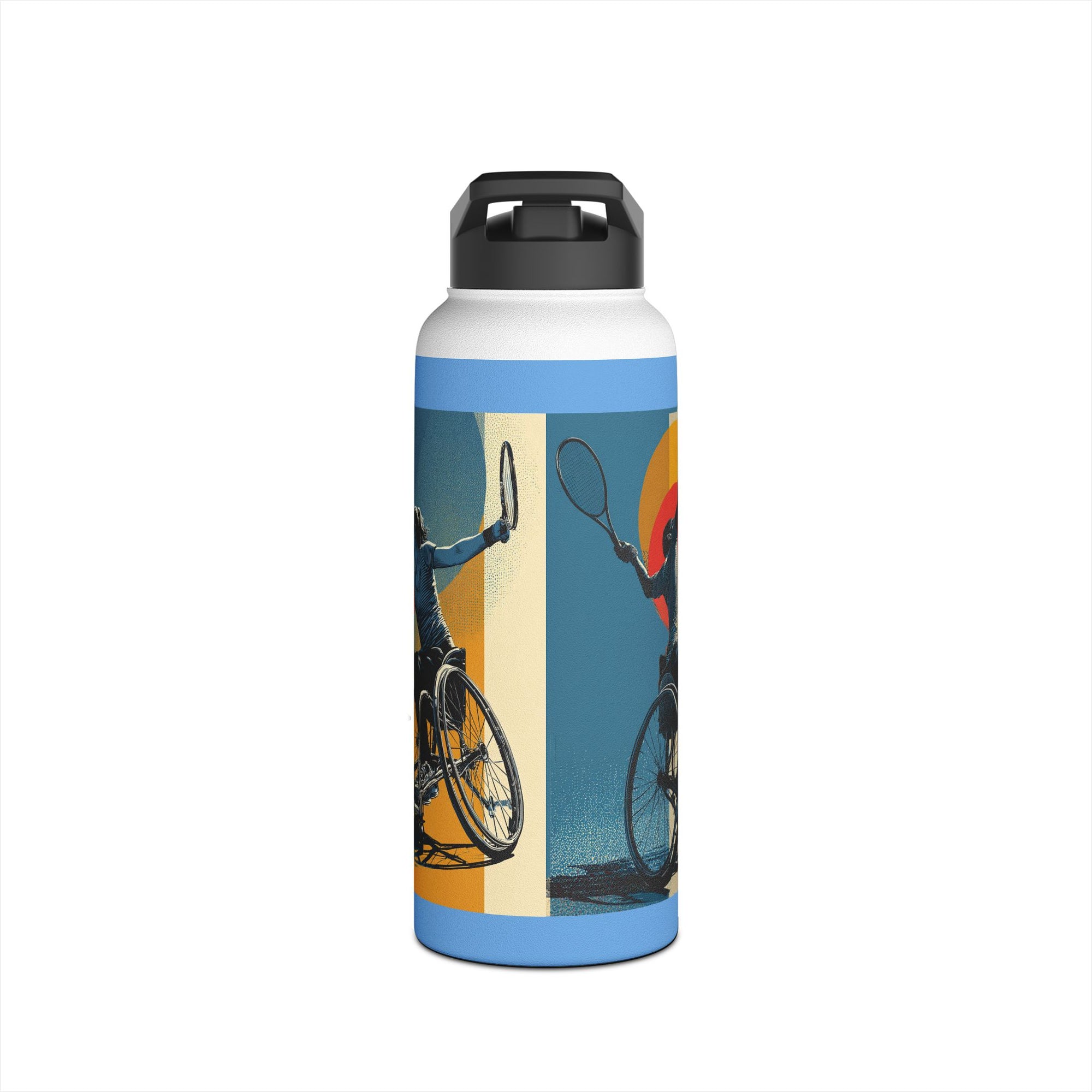 Colorful Stainless Steel Water Bottle – Para-sport Tennis Design, Eco-Friendly Hydration, Gift Idea for All Athletes, Travel Mug, Fitness Accessory