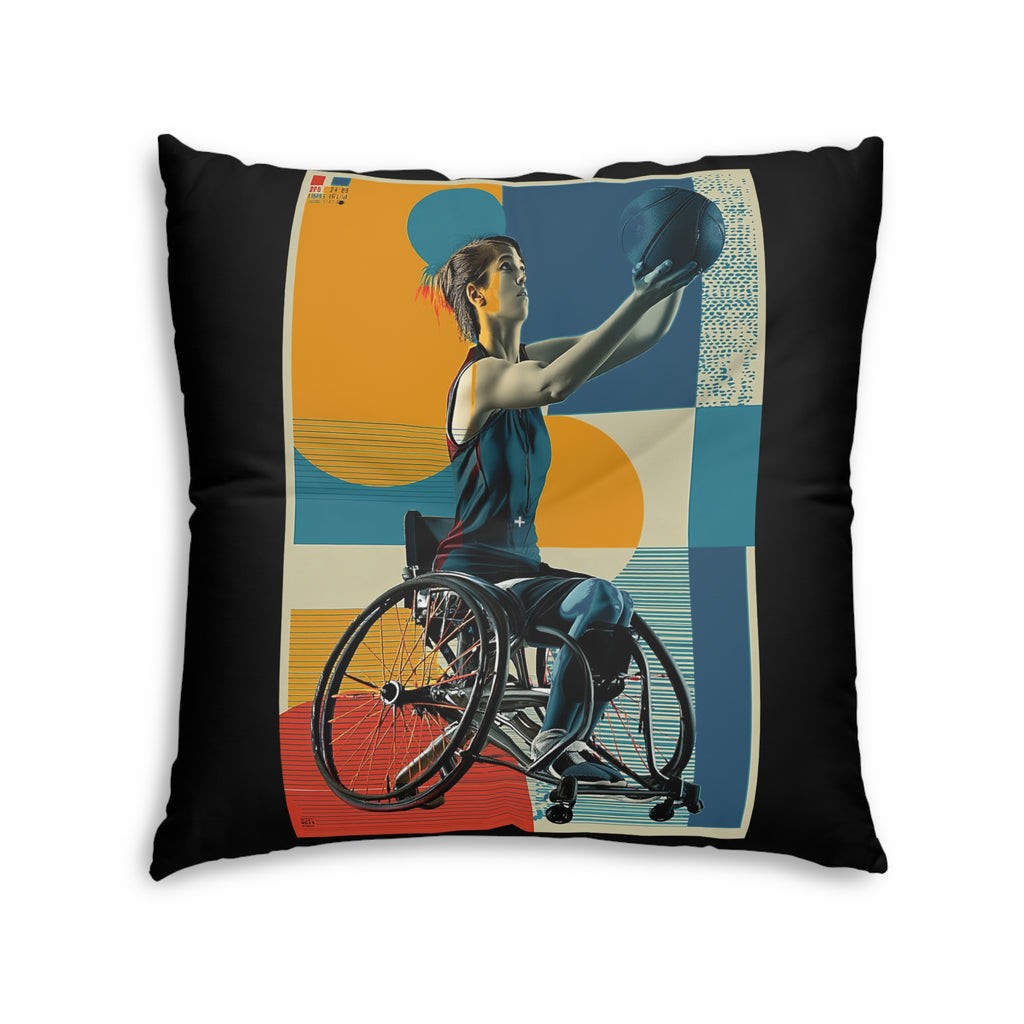 Dynamic Tufted Floor Pillow, Sports Course Decor, Active Lifestyle Cushion, Athlete Gift, Home Accent, Modern Throw Pillow