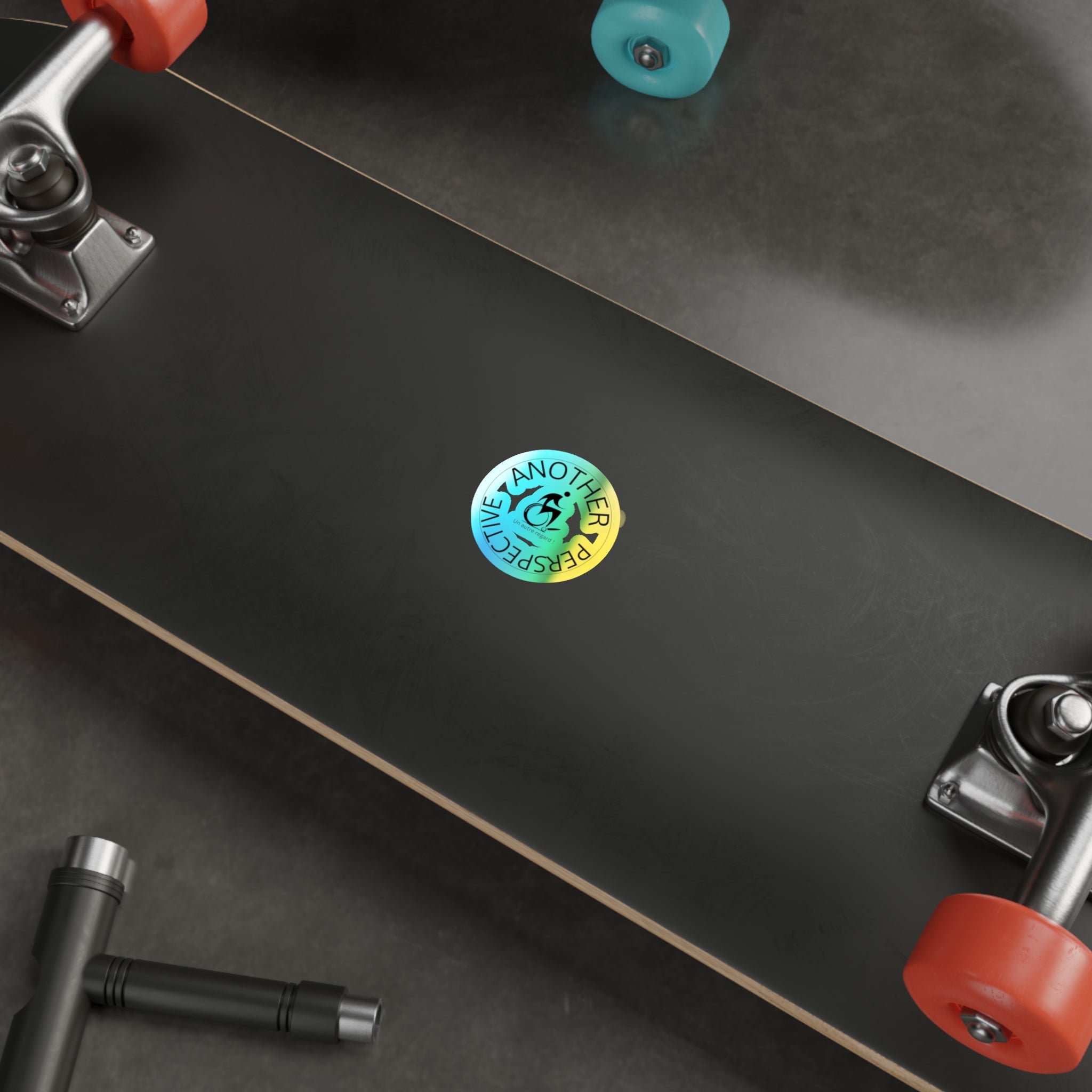Holographic Die-Cut Stickers - Positive Vibe Stickers, Gift for Cyclists, Eco-Friendly Decor, Skateboard Accessories, Inspirational Stickers
