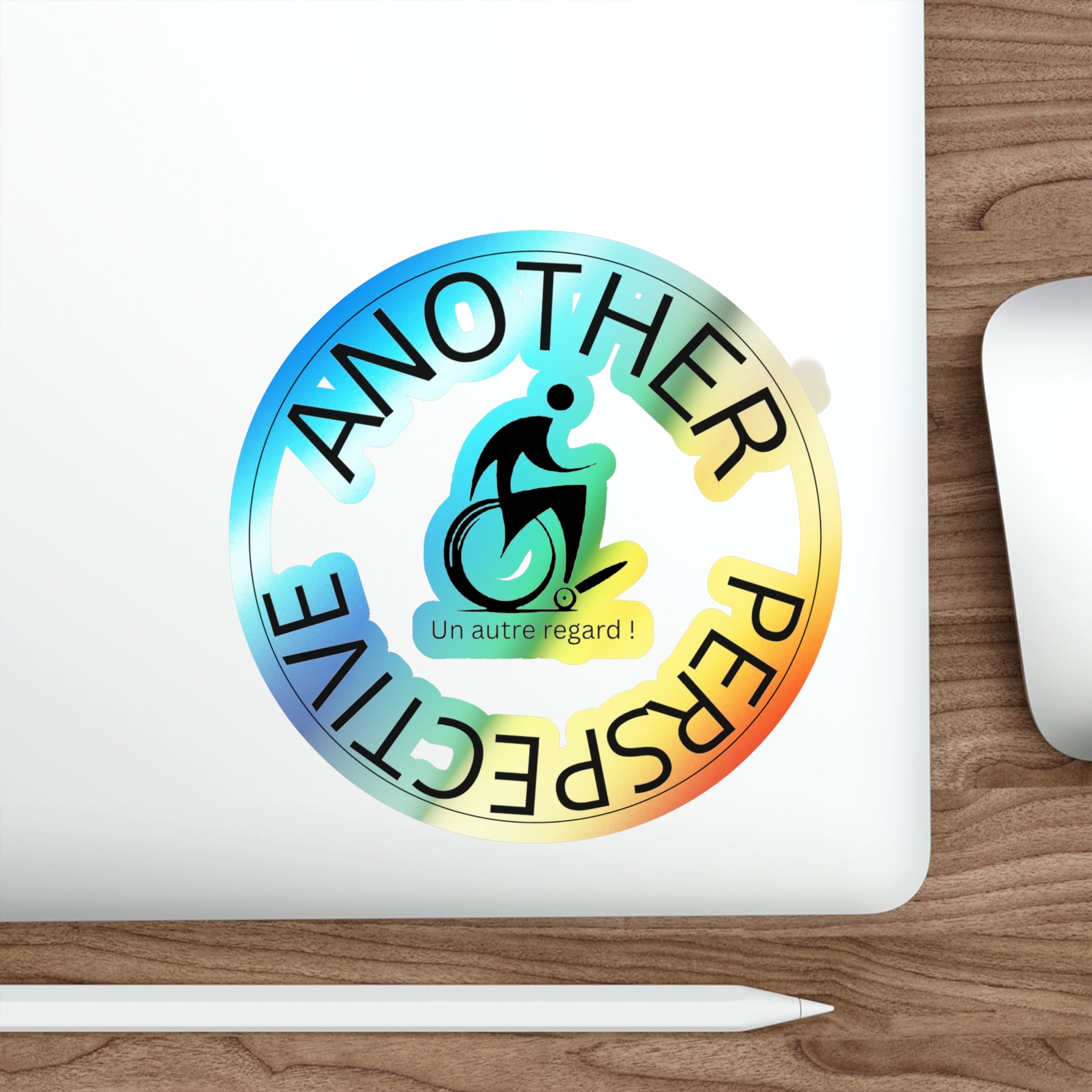 Holographic Die-Cut Stickers - Positive Vibe Stickers, Gift for Cyclists, Eco-Friendly Decor, Skateboard Accessories, Inspirational Stickers