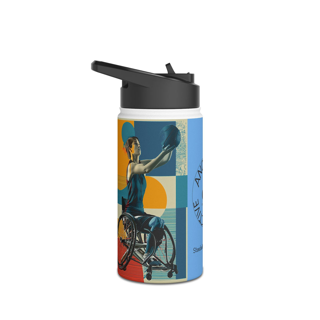 Colorful Stainless Steel Water Bottle – Para-sport Design, Eco-Friendly Hydration, Gift Idea for All Athletes, Travel Mug, Fitness Accessory