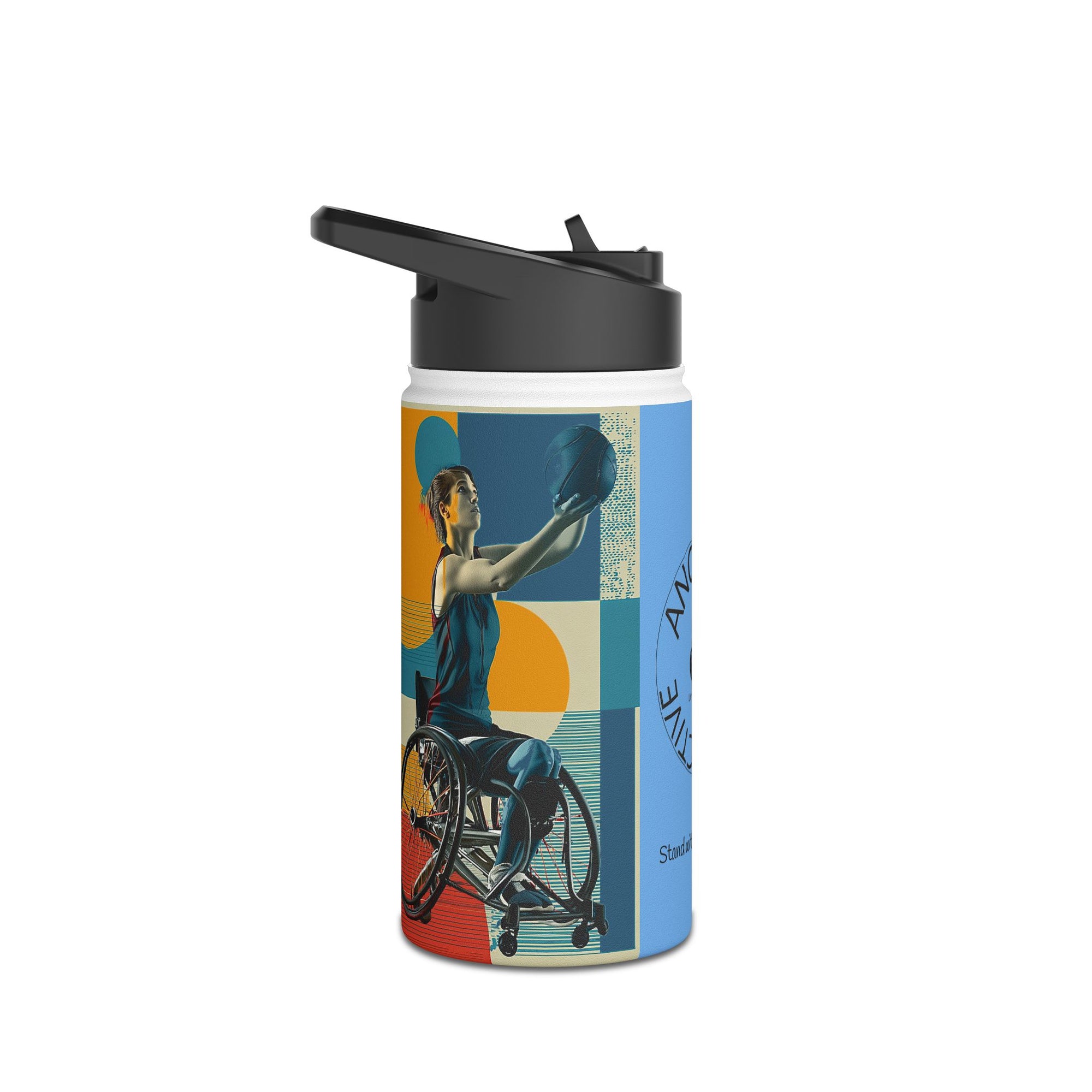 Colorful Stainless Steel Water Bottle – Para-sport Design, Eco-Friendly Hydration, Gift Idea for All Athletes, Travel Mug, Fitness Accessory