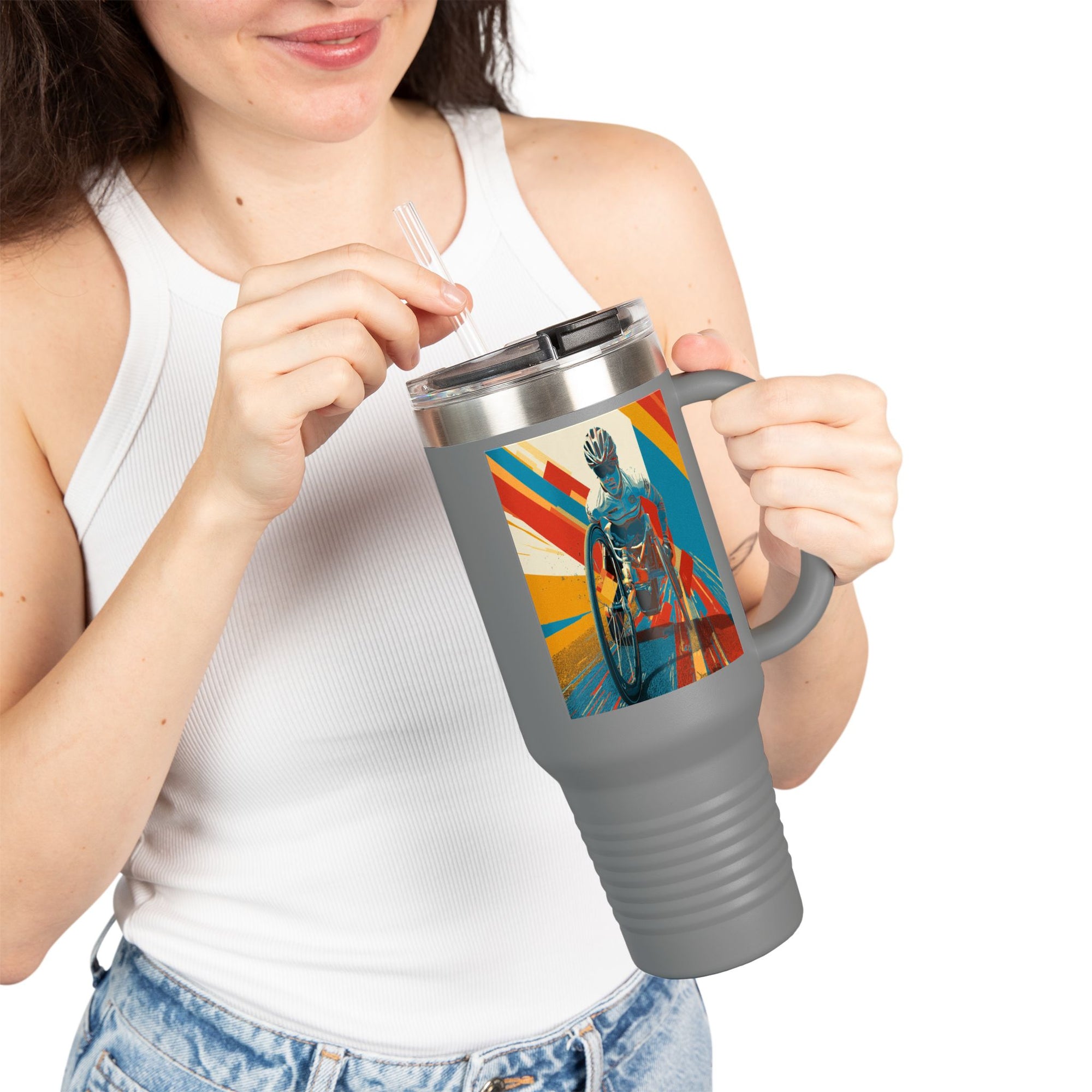 Vibrant Insulated Travel Mug, 40oz | Stylish Drinkware for Outdoor Adventures, Sports, Travel, Gifts