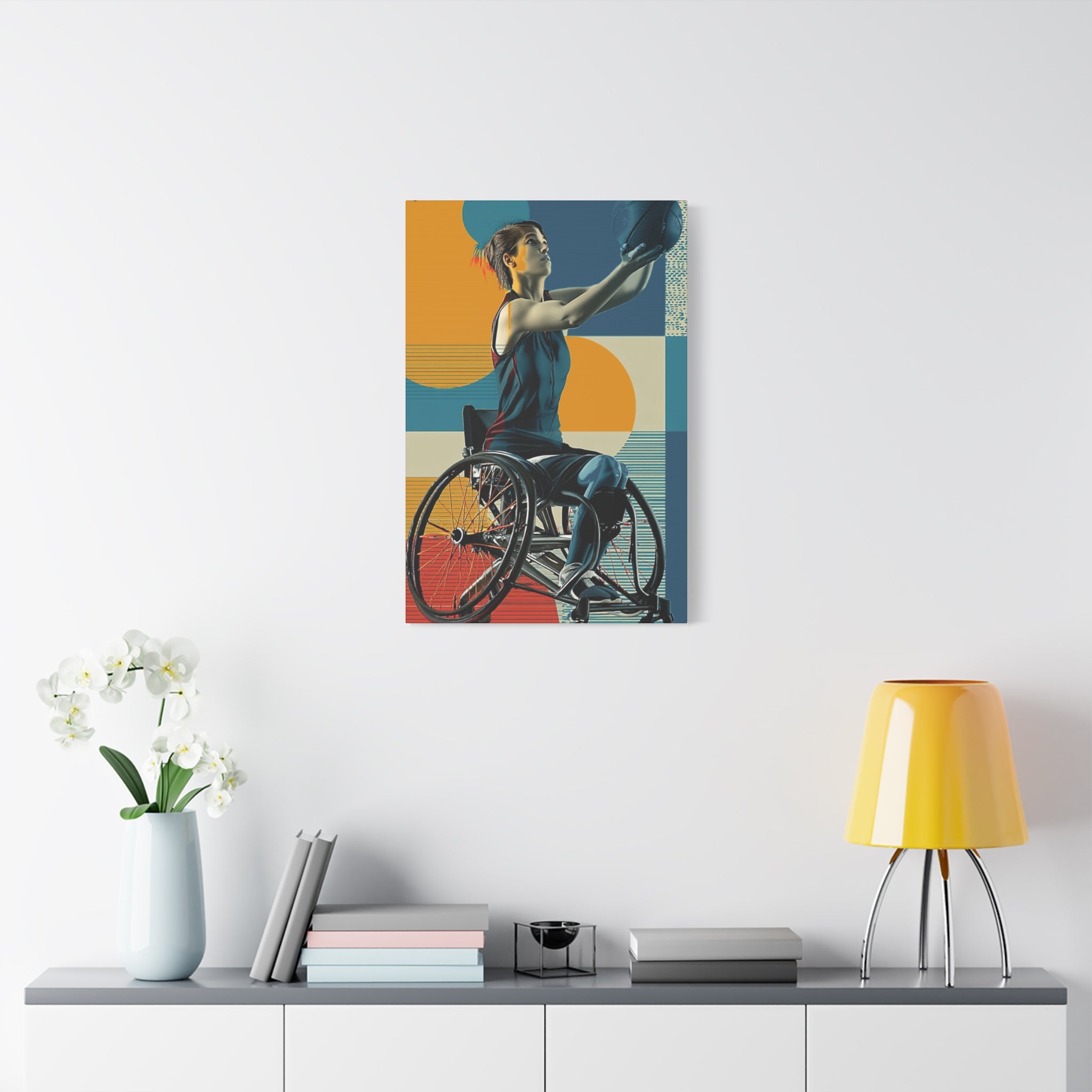 Empowering Wheelchair Basket Canvas Art, Inspirational Wall Decor, Motivational Home Decor, Unique Gift for Sports Enthusiasts, [...]