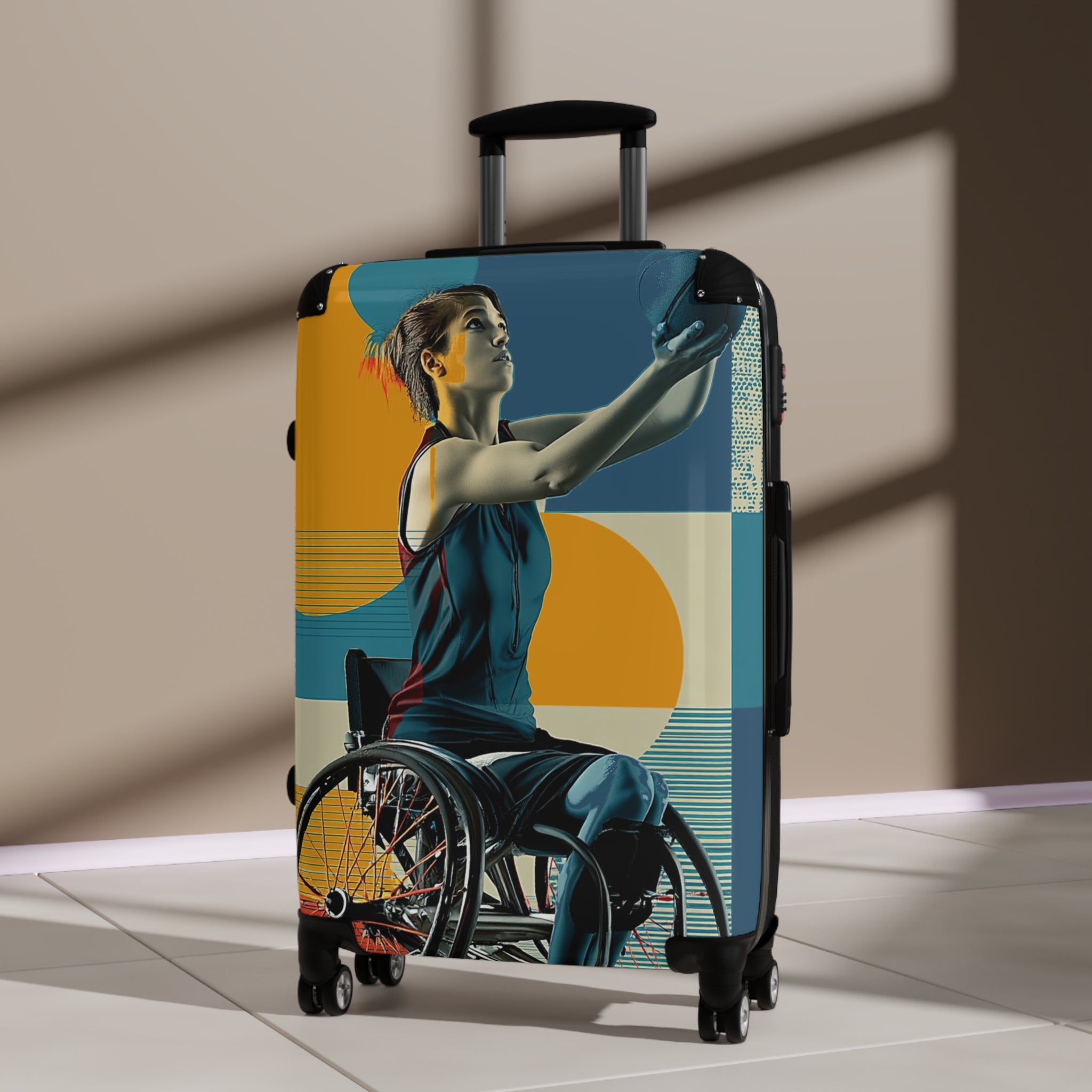 Wheelchair Basket Athlete Suitcase - Travel Gear for Adaptive Sports, Unique Luggage, Inspirational Gift, Mobility Travel, Adventure Bag