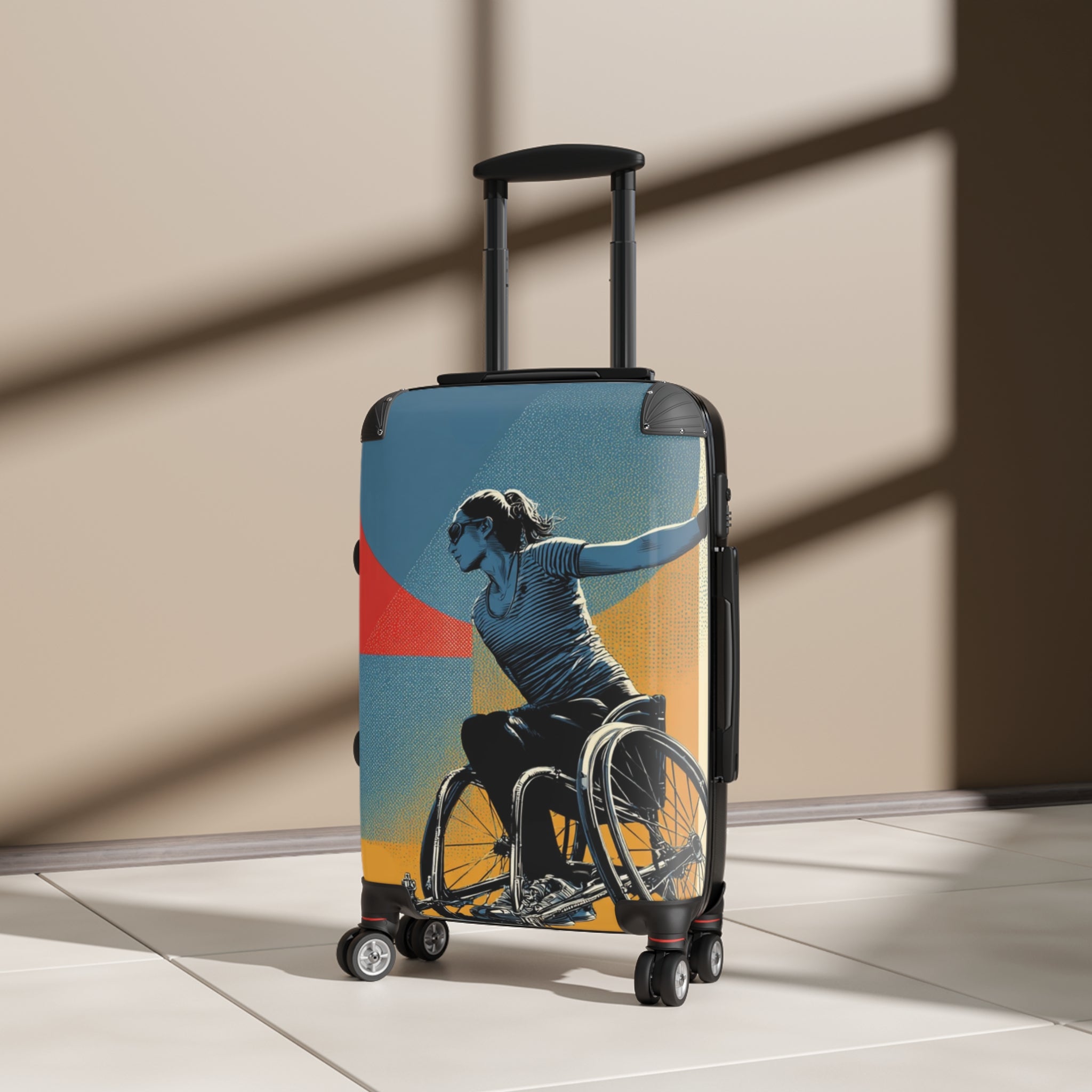 Wheelchair Tennis Athlete Suitcase - Travel Gear for Adaptive Sports, Unique Luggage, Inspirational Gift, Mobility Travel, Adventure Bag