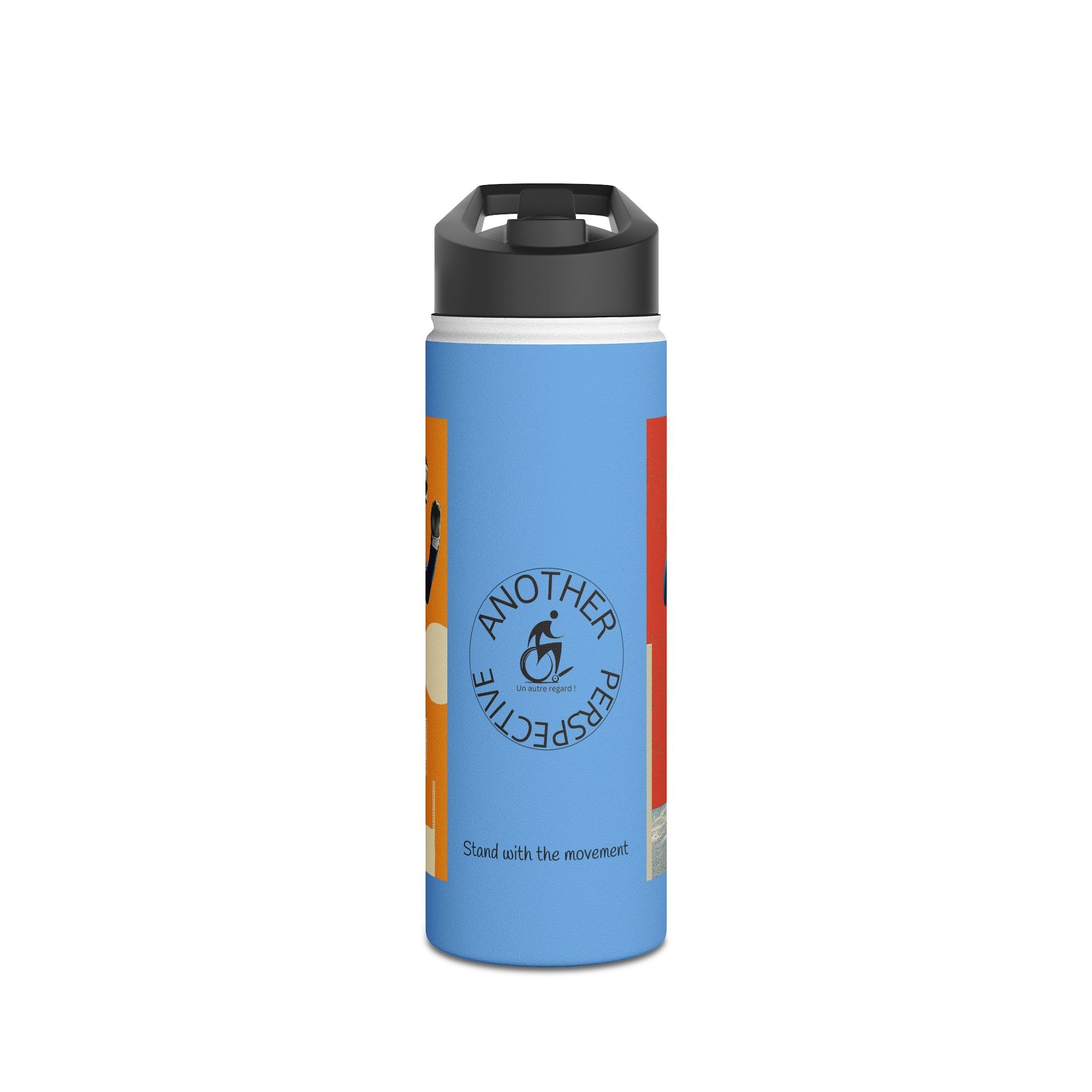 Colorful Stainless Steel Water Bottle – Para-sport Course Design, Eco-Friendly Hydration, Gift Idea for All Athletes, Travel Mug, Fitness Accessory