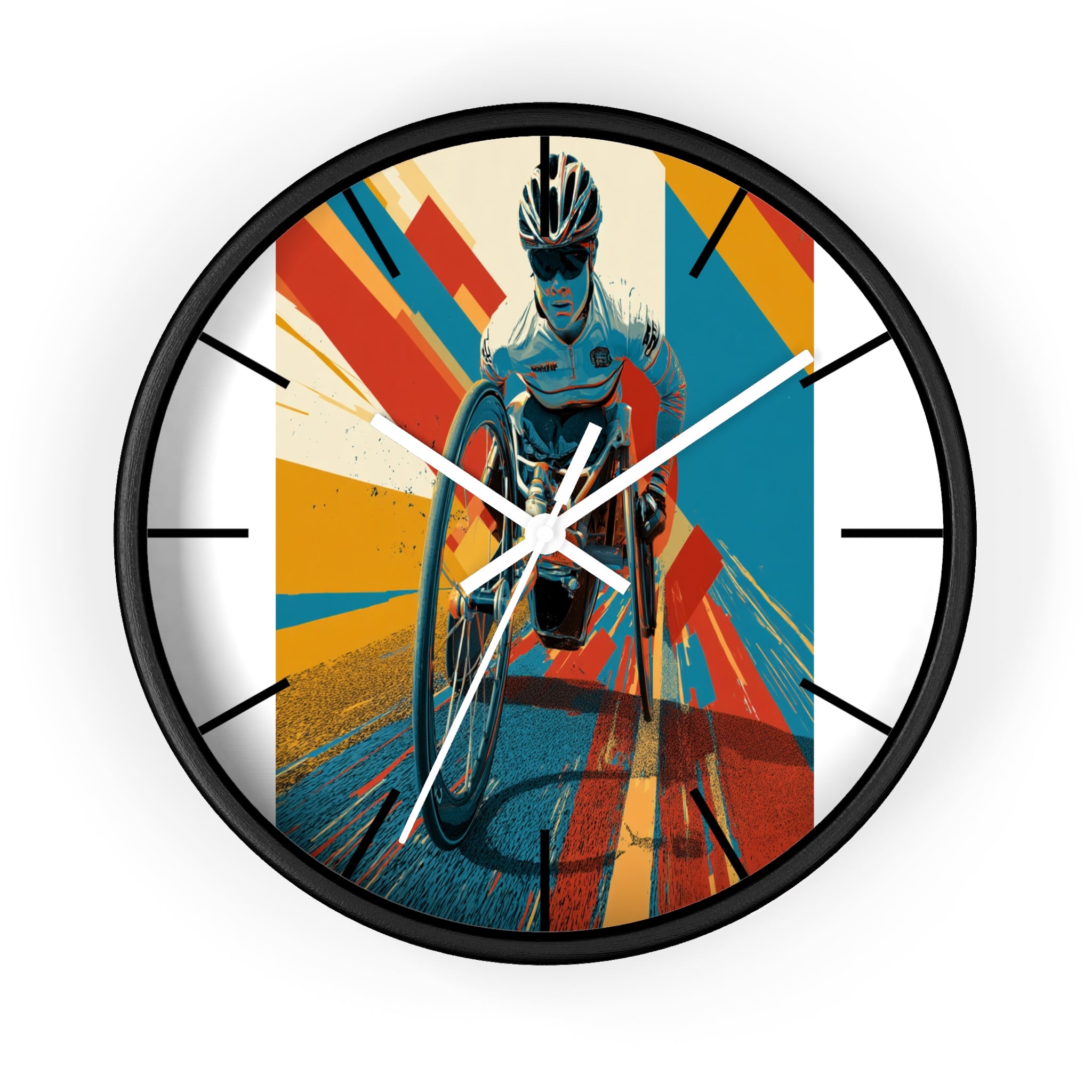 Motivational Sports Wheelchair Wall Clock, Inspirational Decor for Athletes, Fitness Gift, Perfect for Home Gym, Competition, or Office