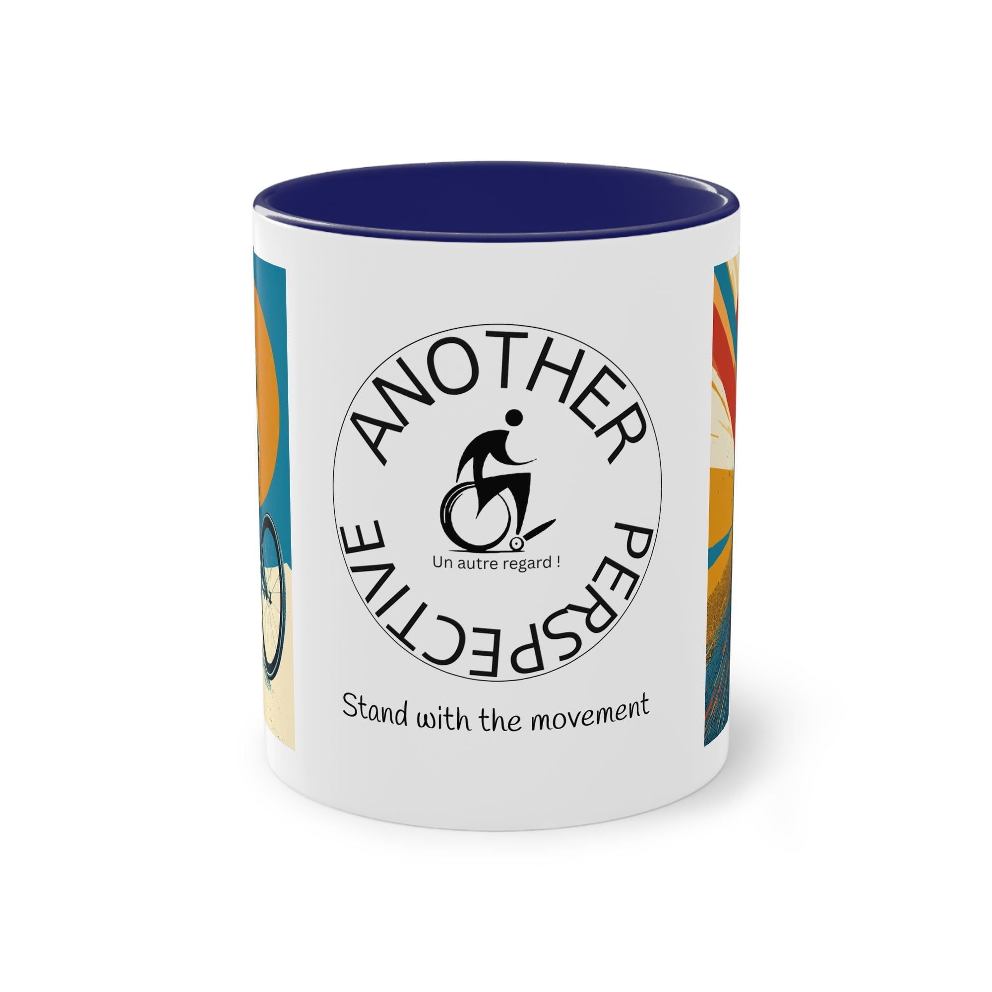 Dynamic Two-Tone Coffee Mug Wheelchair, Race-inspired Drinkware, Ideal Gift for Athletes, Motivational Morning Caffeine Boost, Sports Lover Cup