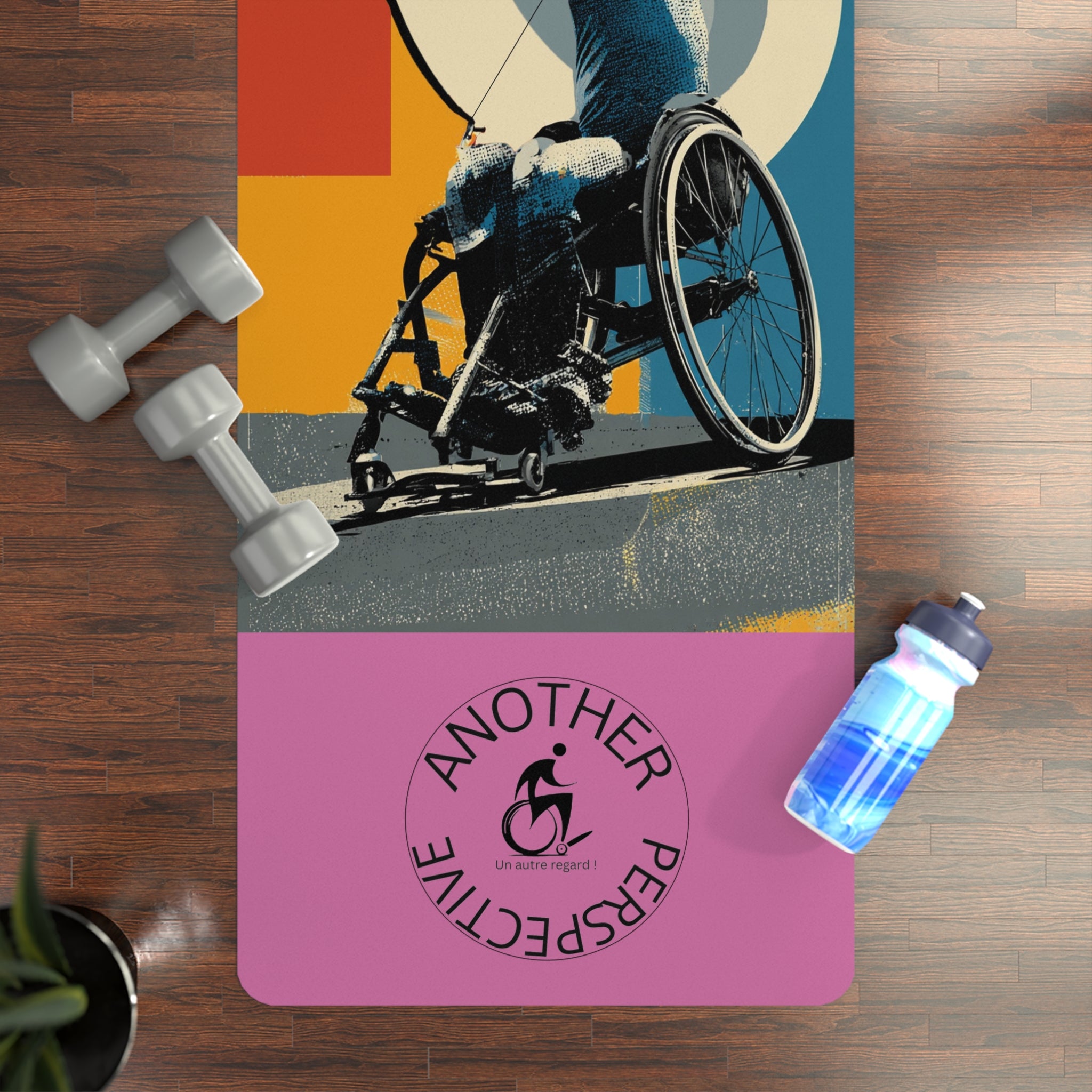 Rubber Yoga Mat with Inspirational Design - Ideal for Fitness Lovers, Home Workouts, Yoga Classes, Mindfulness, Gift for Yogis