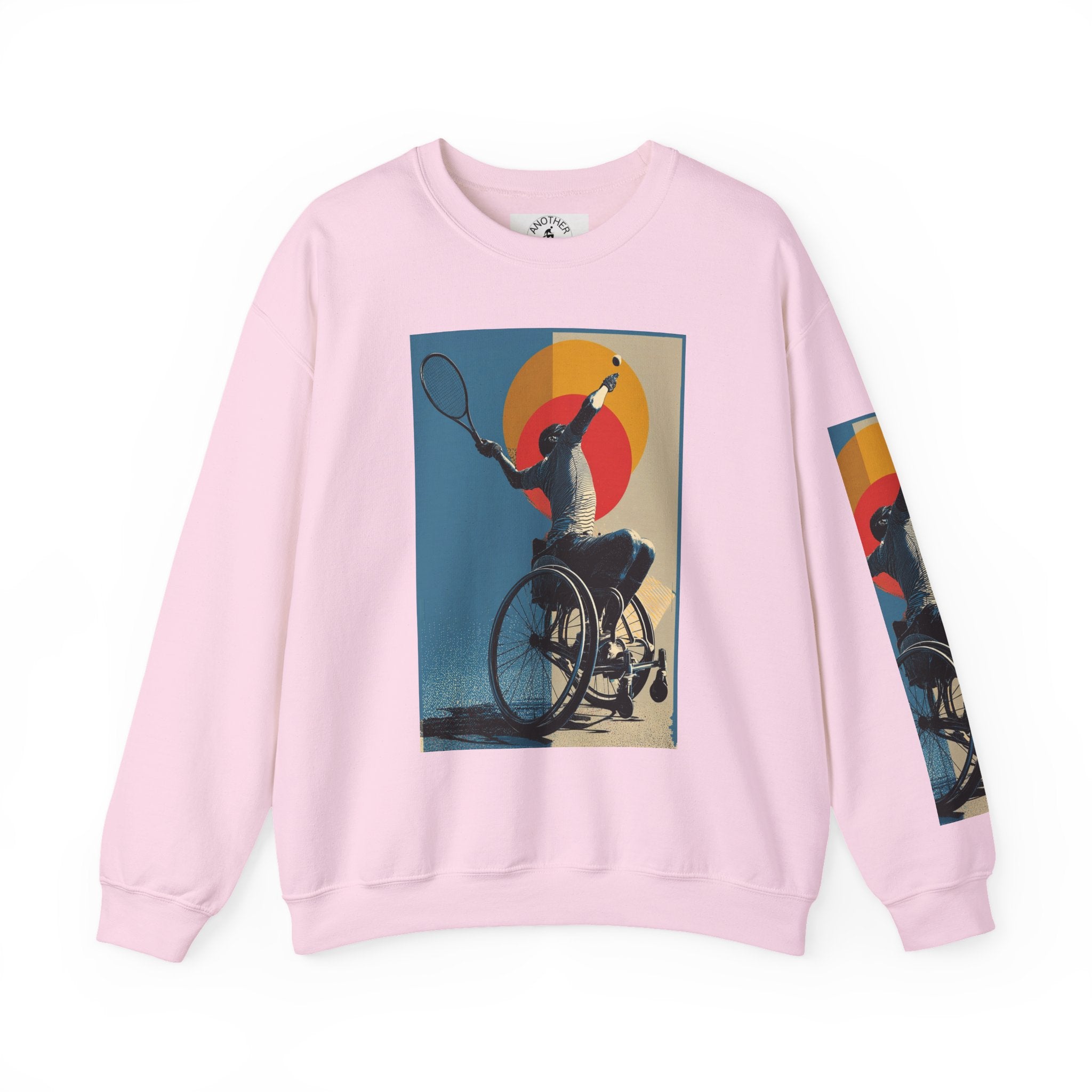 Inclusive WheelChair Tennis Sports Themed Sweatshirt for Empowerment, Unisex Heavy Blend Crewneck, Inspirational Gift for Activists