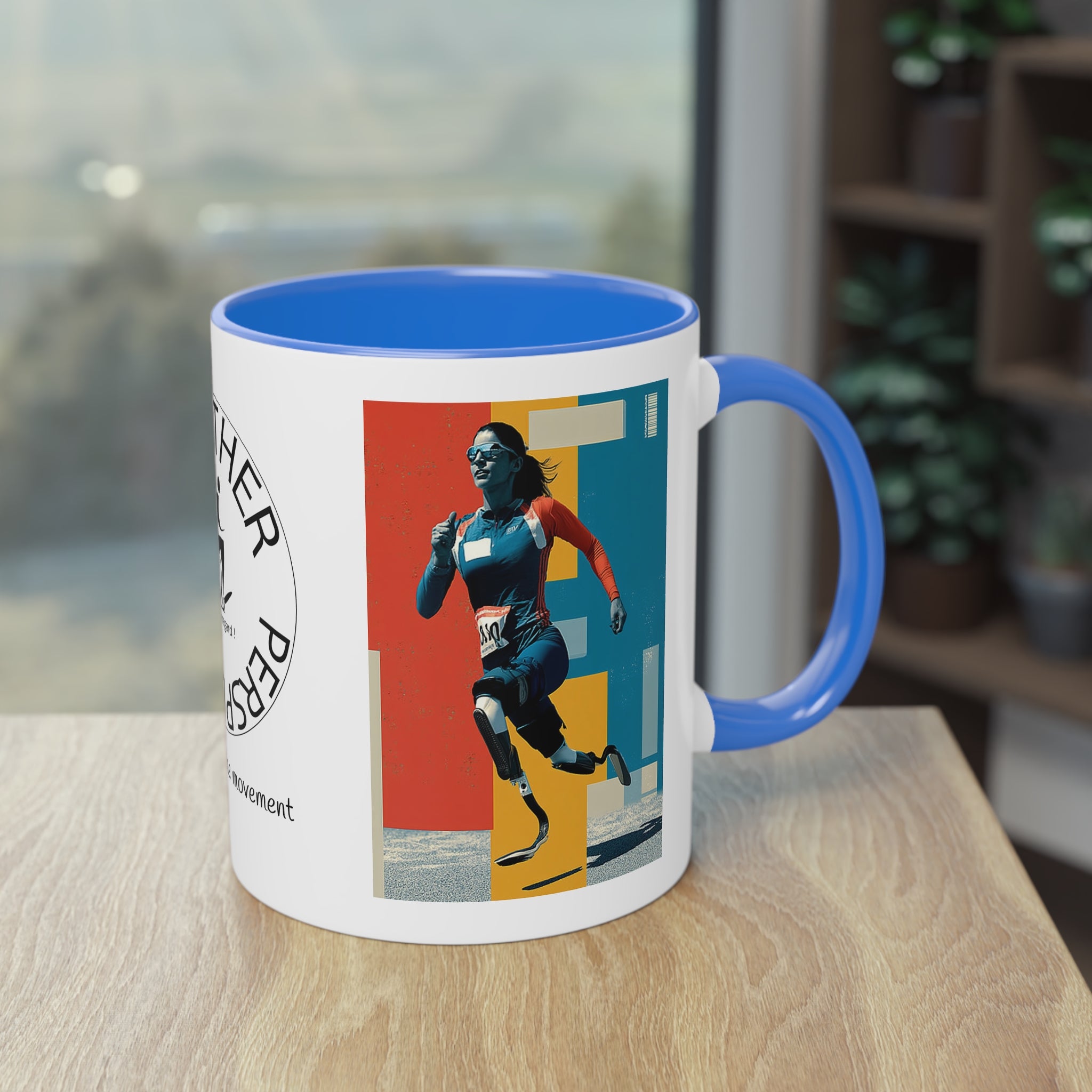 Dynamic Two-Tone Coffee Mug Course, Drinkware, Ideal Gift for Athletes, Motivational Morning Caffeine Boost, Sports Lover Cup