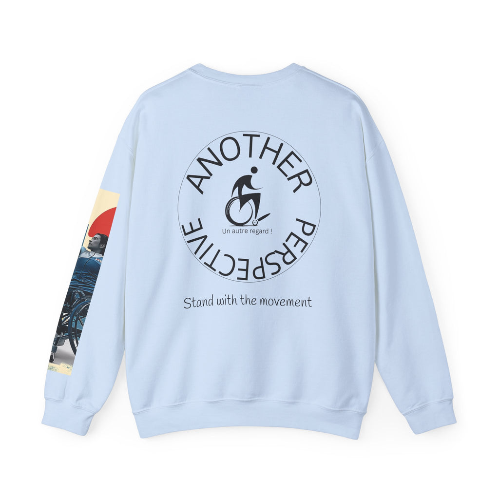 Inclusive WheelChair Basket Sports Themed Sweatshirt for Empowerment, Unisex Heavy Blend Crewneck, Inspirational Gift for Activists