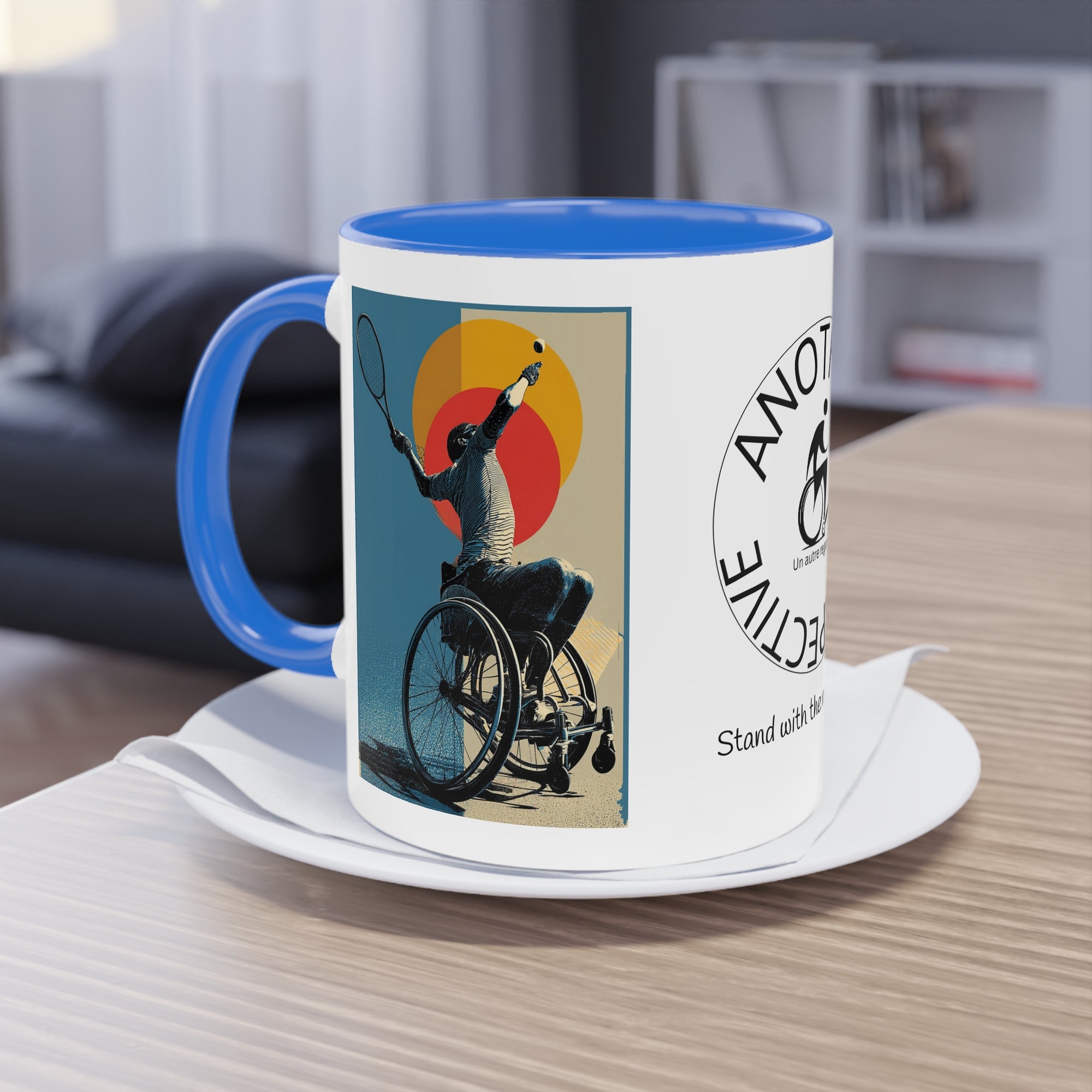 Dynamic Two-Tone Coffee Mug Tennis, Race-inspired Drinkware, Ideal Gift for Athletes, Motivational Morning Caffeine Boost, Sports Lover Cup