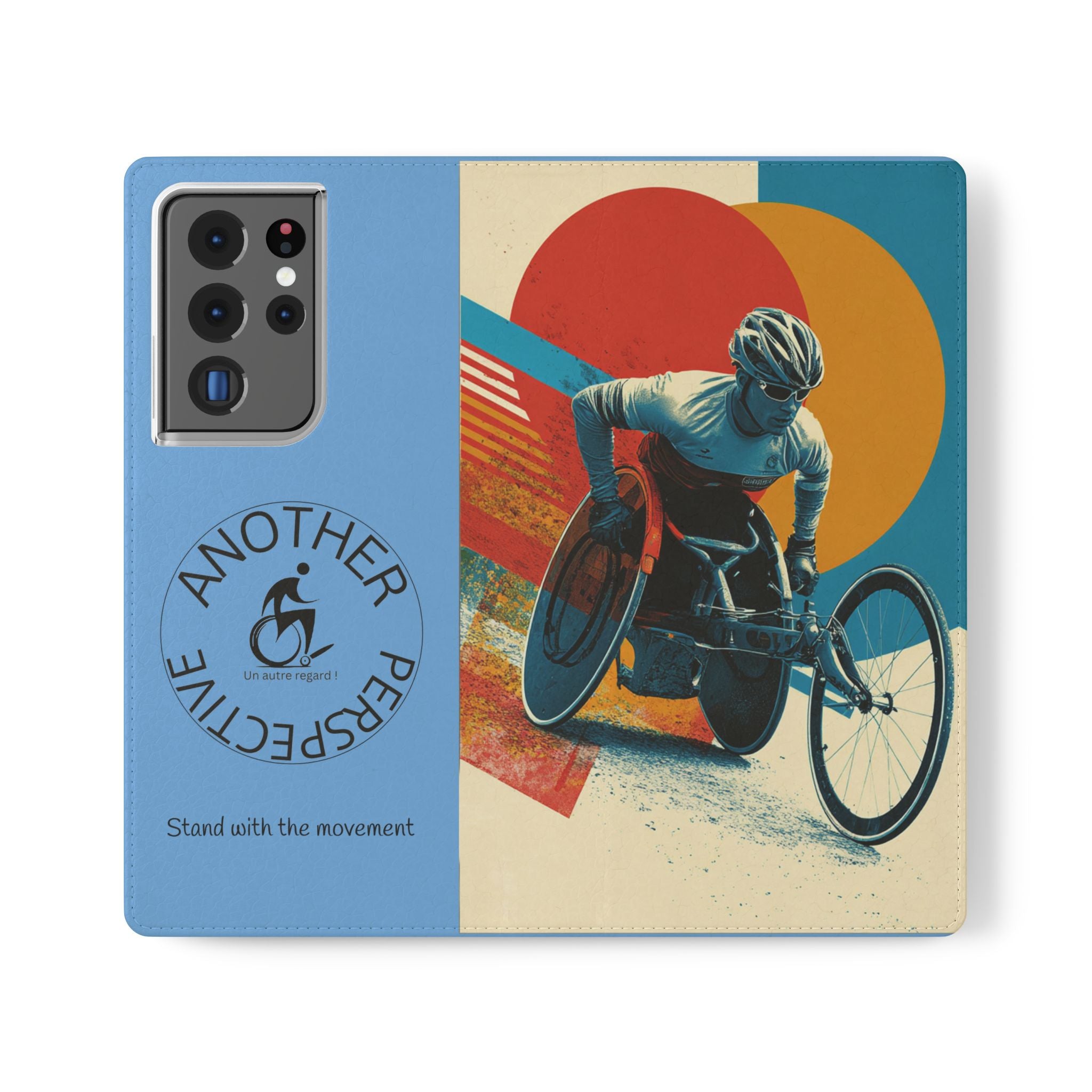 Mobility Advocate Flip Case for Phone Wheelchair, Supportive Gift for Activists, Stylish Wallet Phone Case, Perfect for Everyday Use