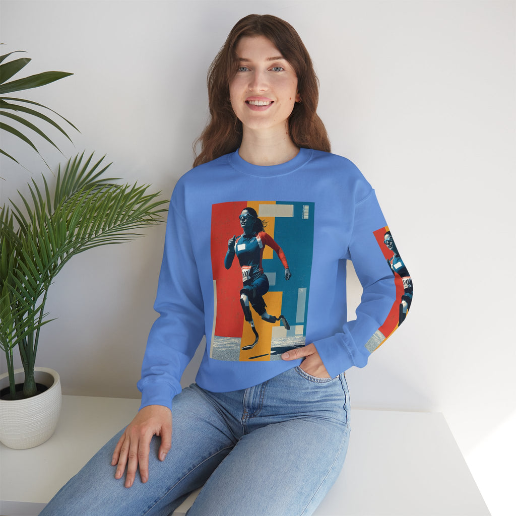 Inclusive WheelChair Course Sports Themed Sweatshirt for Empowerment, Unisex Heavy Blend Crewneck, Inspirational Gift for Activists