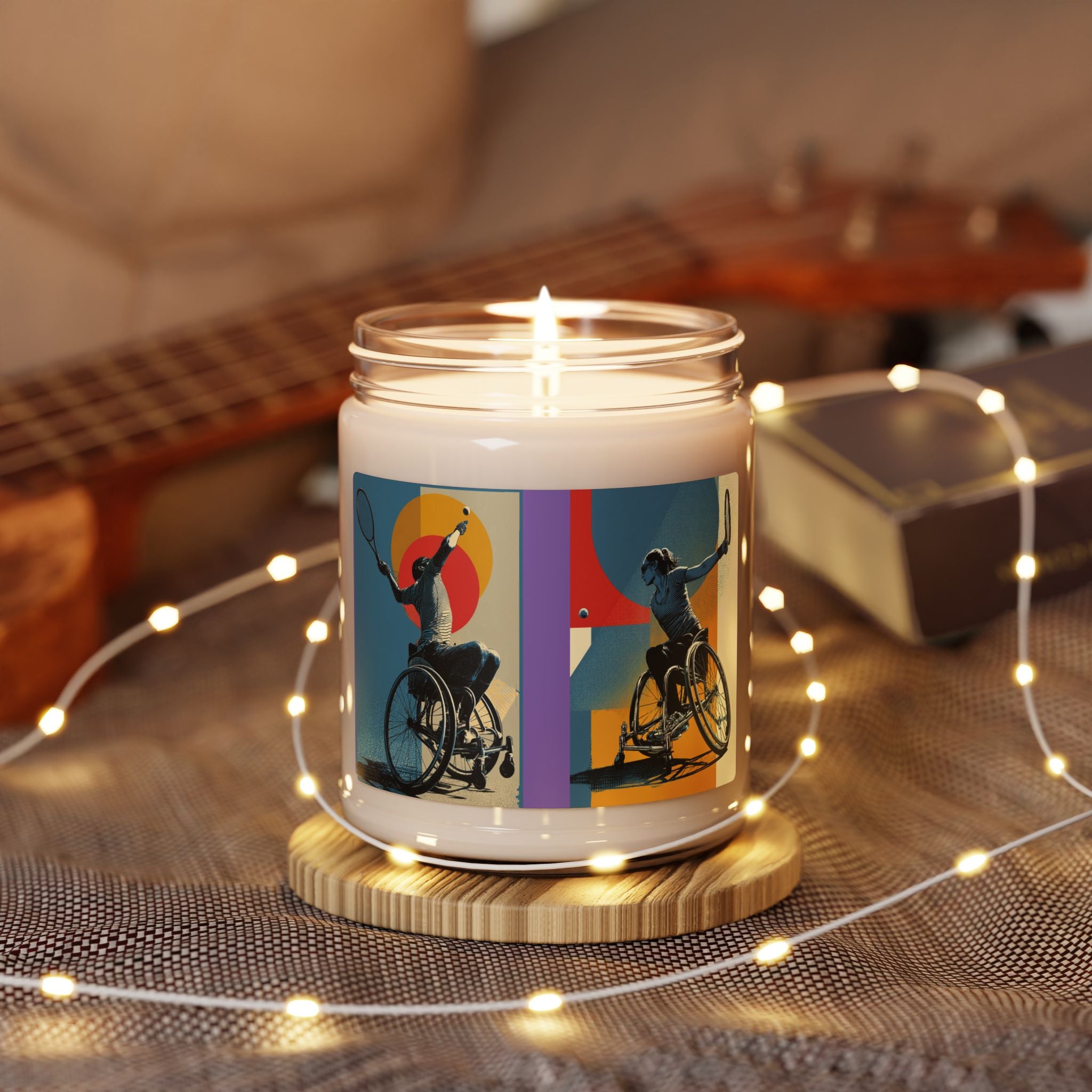 Artistic Wheelchair Tennis Scented Candle - Relaxation Decor for Sports Lovers, Candles for Gifts, Home Fragrance, Unique Gifts