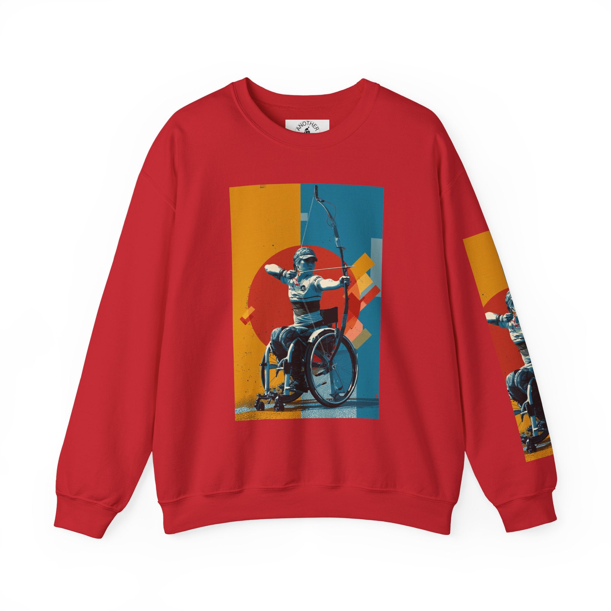 nclusive WheelChair Archery Sports Themed Sweatshirt for Empowerment, Unisex Heavy Blend Crewneck, Inspirational Gift for Activists