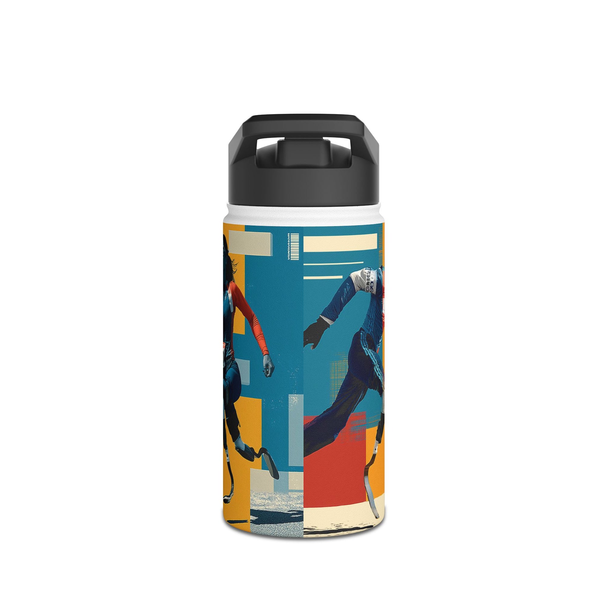 Colorful Stainless Steel Water Bottle – Para-sport Course Design, Eco-Friendly Hydration, Gift Idea for All Athletes, Travel Mug, Fitness Accessory