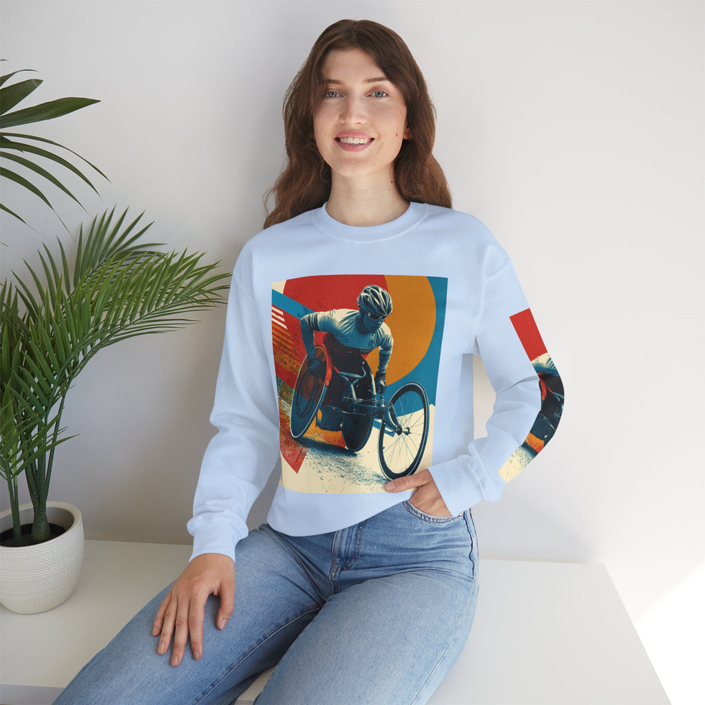 Inclusive WheelChair Course Sports Themed Sweatshirt for Empowerment, Unisex Heavy Blend Crewneck, Inspirational Gift for Activists