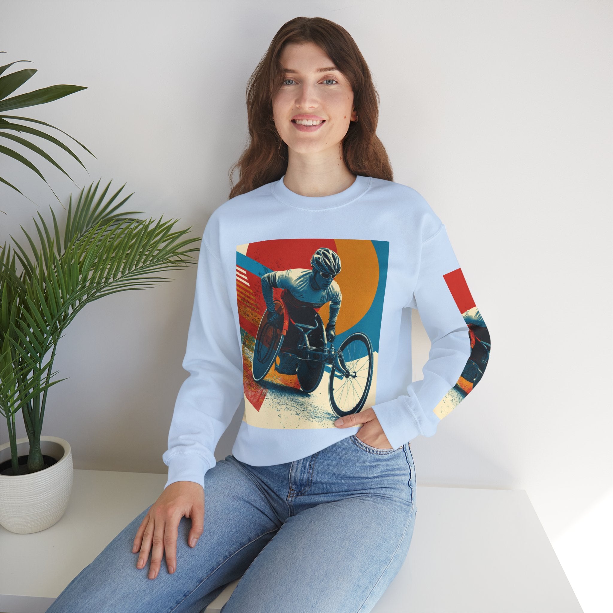 Inclusive WheelChair Course Sports Themed Sweatshirt for Empowerment, Unisex Heavy Blend Crewneck, Inspirational Gift for Activists