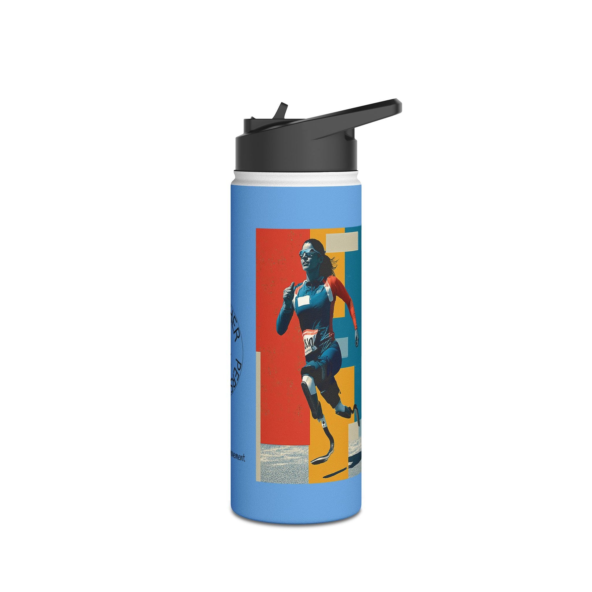 Colorful Stainless Steel Water Bottle – Para-sport Course Design, Eco-Friendly Hydration, Gift Idea for All Athletes, Travel Mug, Fitness Accessory