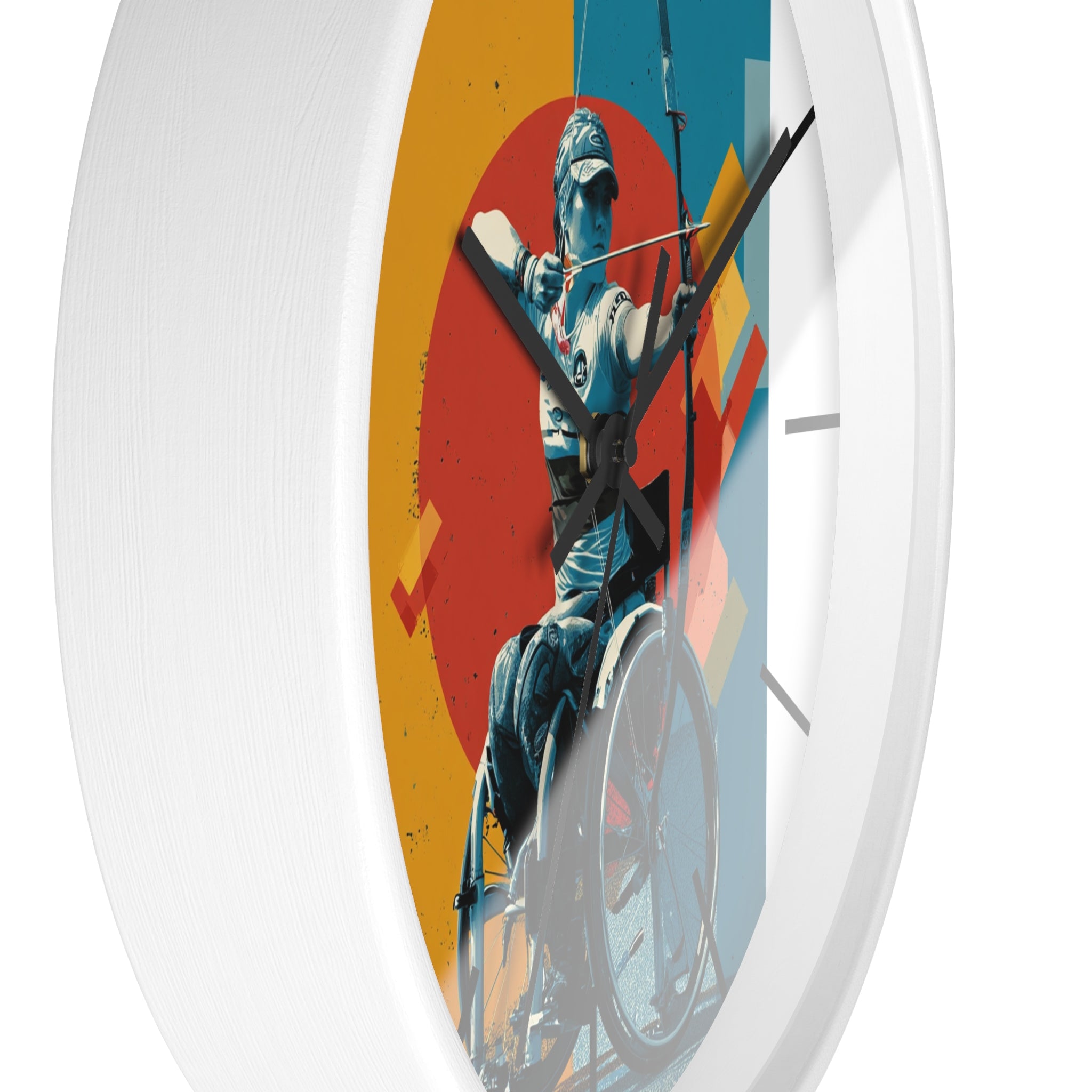 Motivational Sports Archery Wall Clock, Inspirational Decor for Athletes, Fitness Gift, Perfect for Home Gym, Competition, or Office