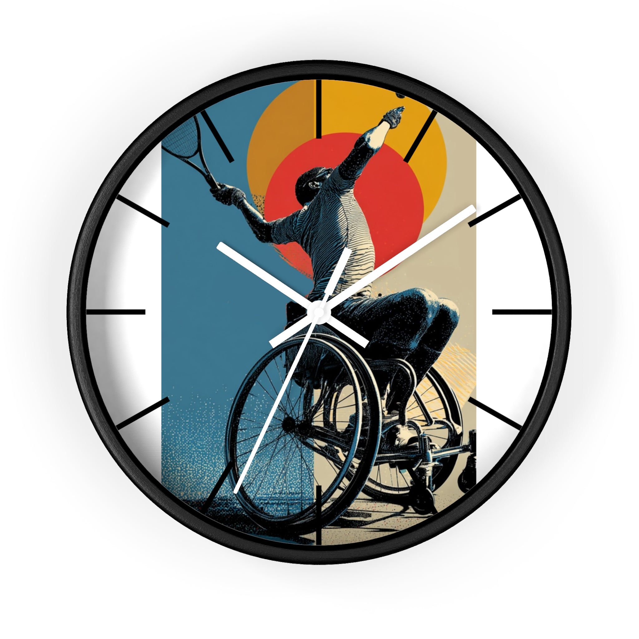 Motivational Sports Tennis Wall Clock, Inspirational Decor for Athletes, Fitness Gift, Perfect for Home Gym, Competition, or Office