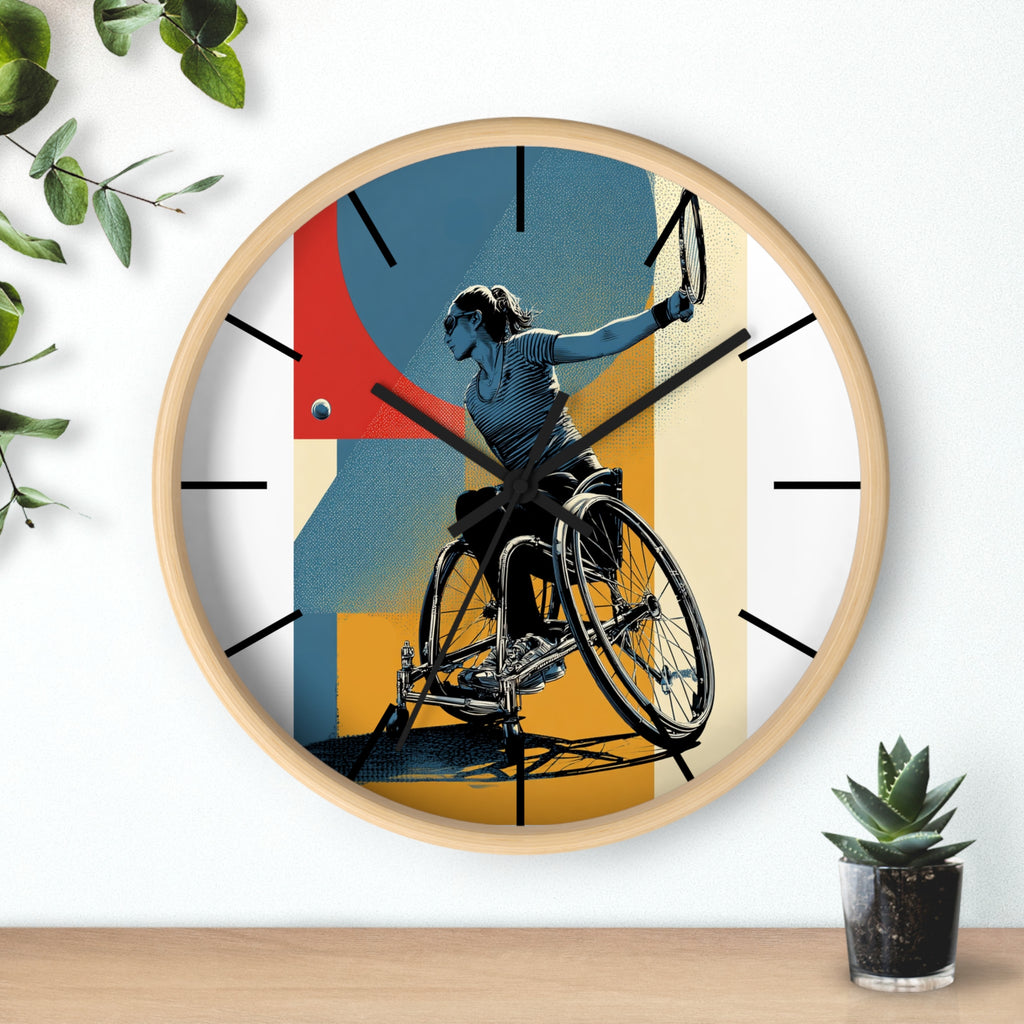 Motivational Sports Tennis Wall Clock, Inspirational Decor for Athletes, Fitness Gift, Perfect for Home Gym, Competition, or Office