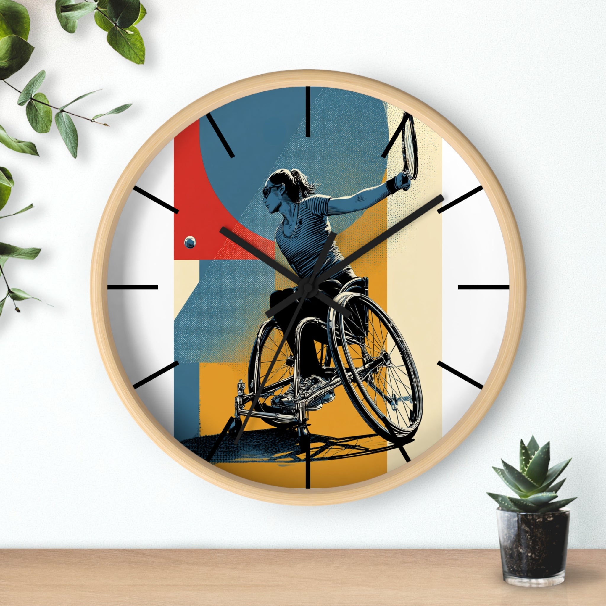 Motivational Sports Tennis Wall Clock, Inspirational Decor for Athletes, Fitness Gift, Perfect for Home Gym, Competition, or Office