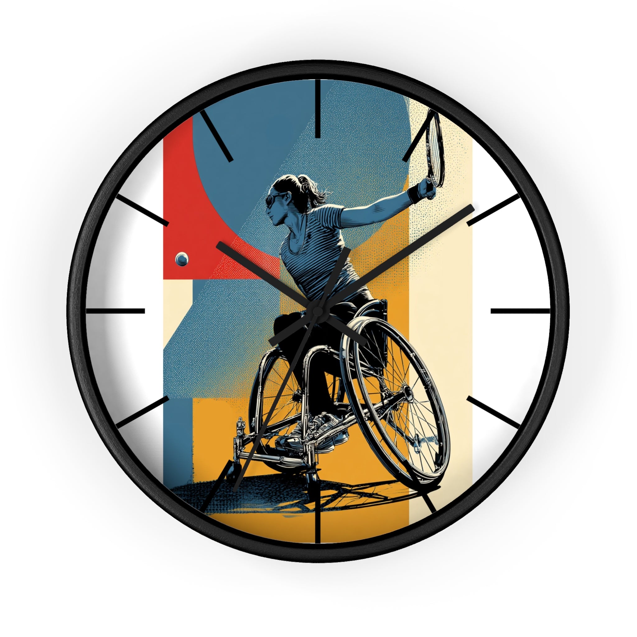 Motivational Sports Tennis Wall Clock, Inspirational Decor for Athletes, Fitness Gift, Perfect for Home Gym, Competition, or Office