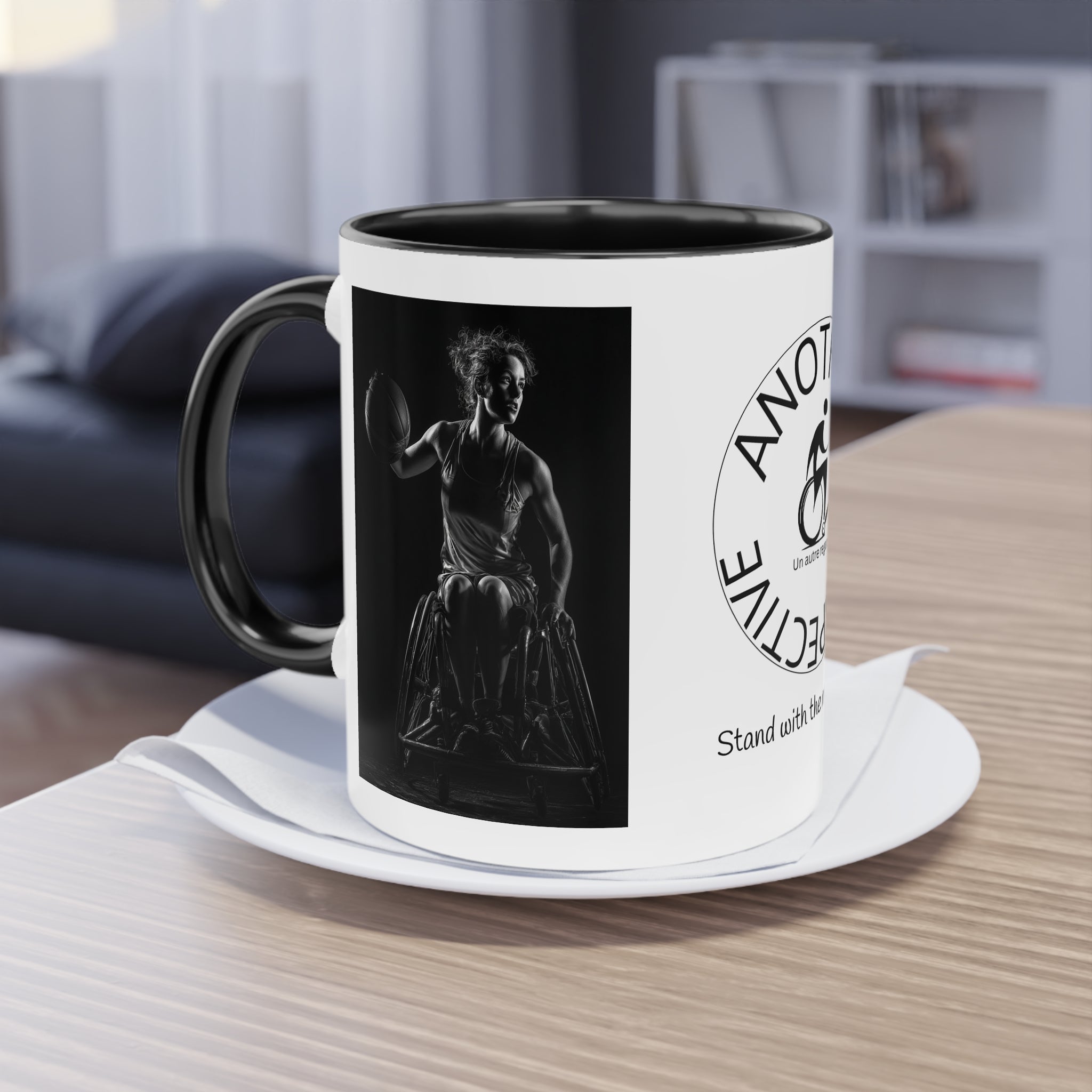 Dynamic Two-Tone Coffee Mug Basket,  Ideal Gift for Athletes, Motivational Morning Caffeine Boost, Sports Lover Cup