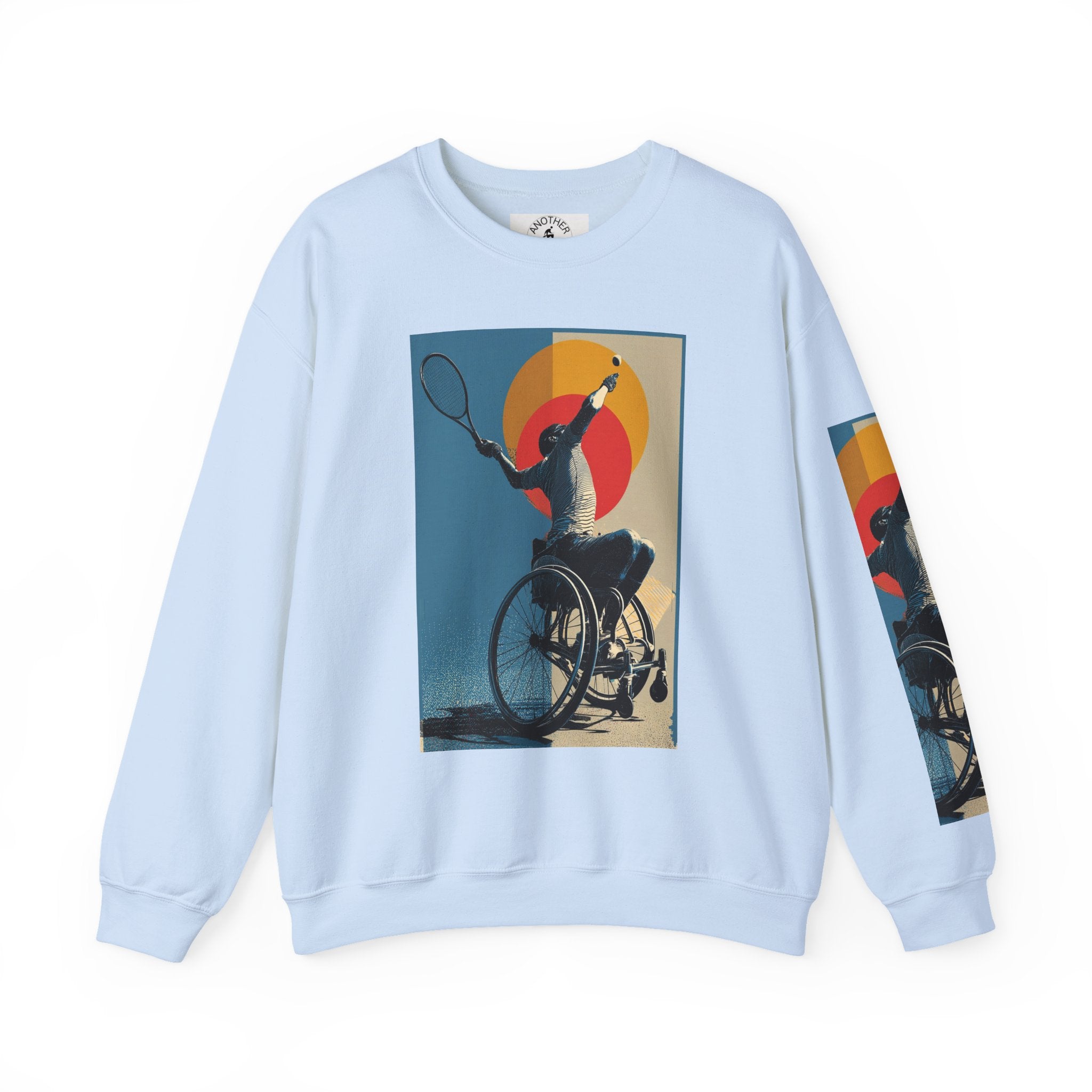 Inclusive WheelChair Tennis Sports Themed Sweatshirt for Empowerment, Unisex Heavy Blend Crewneck, Inspirational Gift for Activists