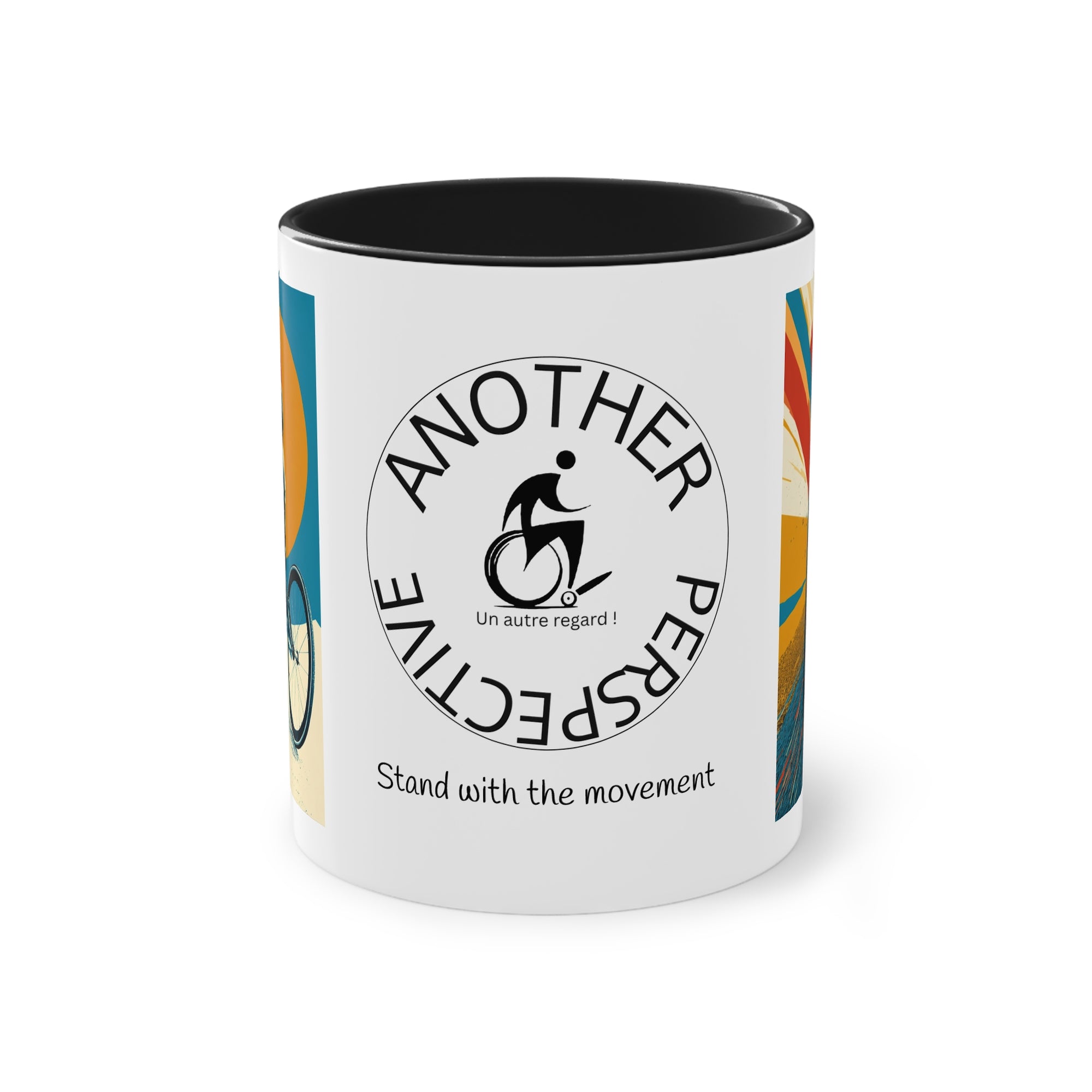 Dynamic Two-Tone Coffee Mug Wheelchair, Race-inspired Drinkware, Ideal Gift for Athletes, Motivational Morning Caffeine Boost, Sports Lover Cup