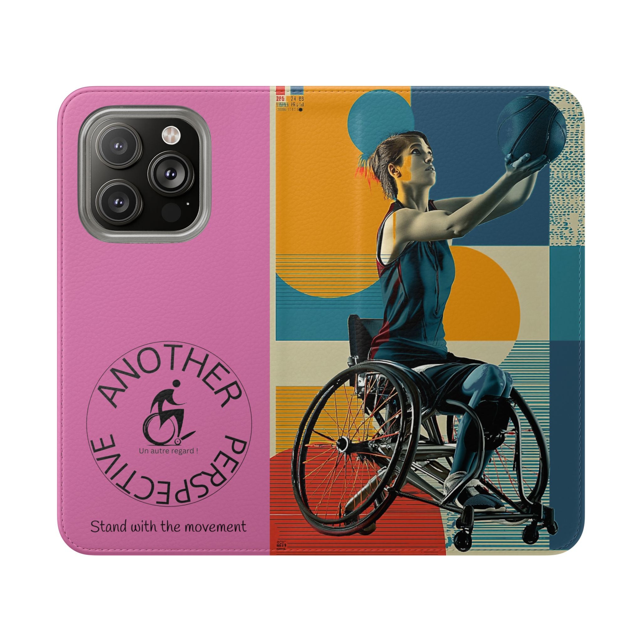 Sporty Flip Case for Wheelchair Basket Athletes, Phone Cover, Active Lifestyle Accessory, Gift for Sports Lovers, Personalized Case