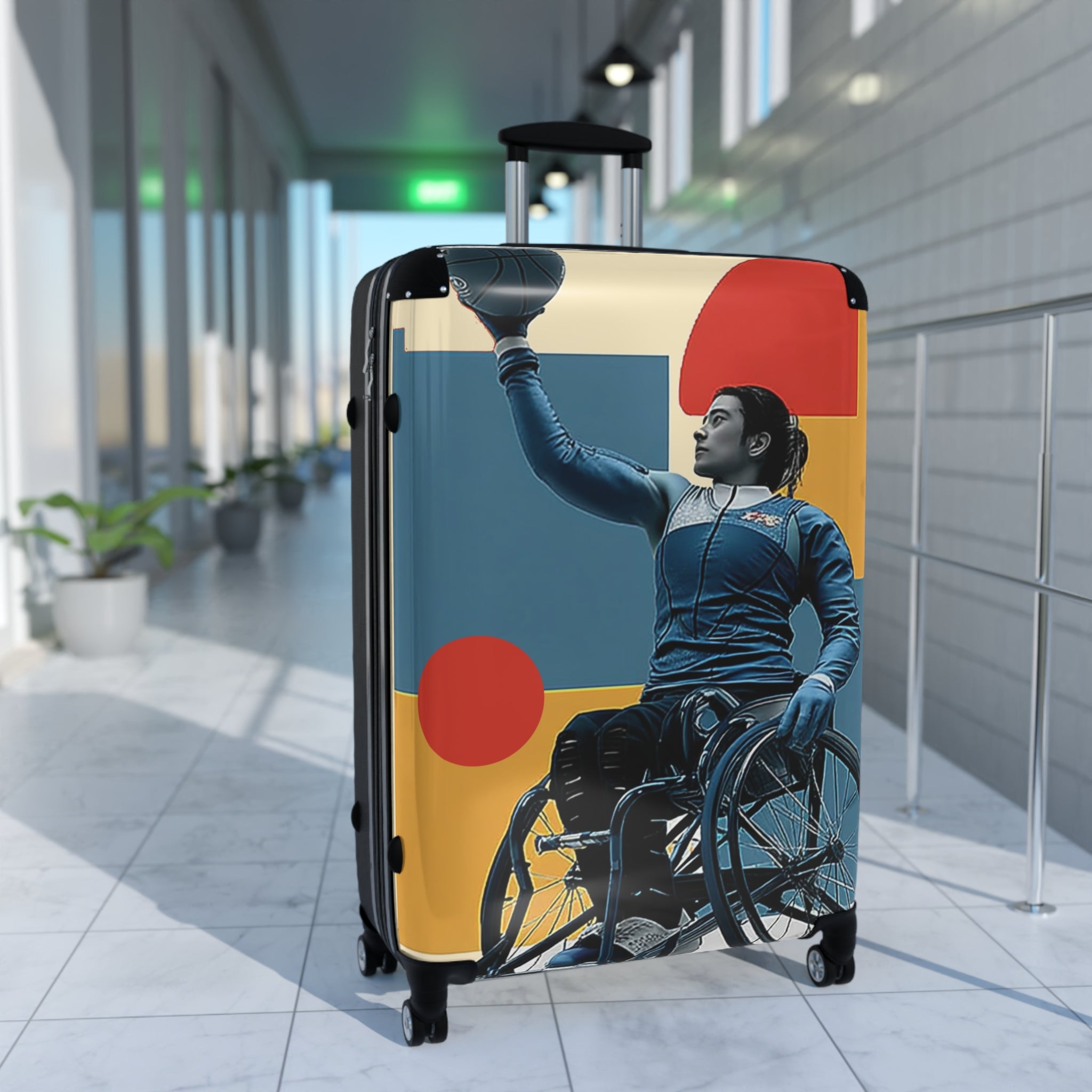 Wheelchair Basket Athlete Suitcase - Travel Gear for Adaptive Sports, Unique Luggage, Inspirational Gift, Mobility Travel, Adventure Bag