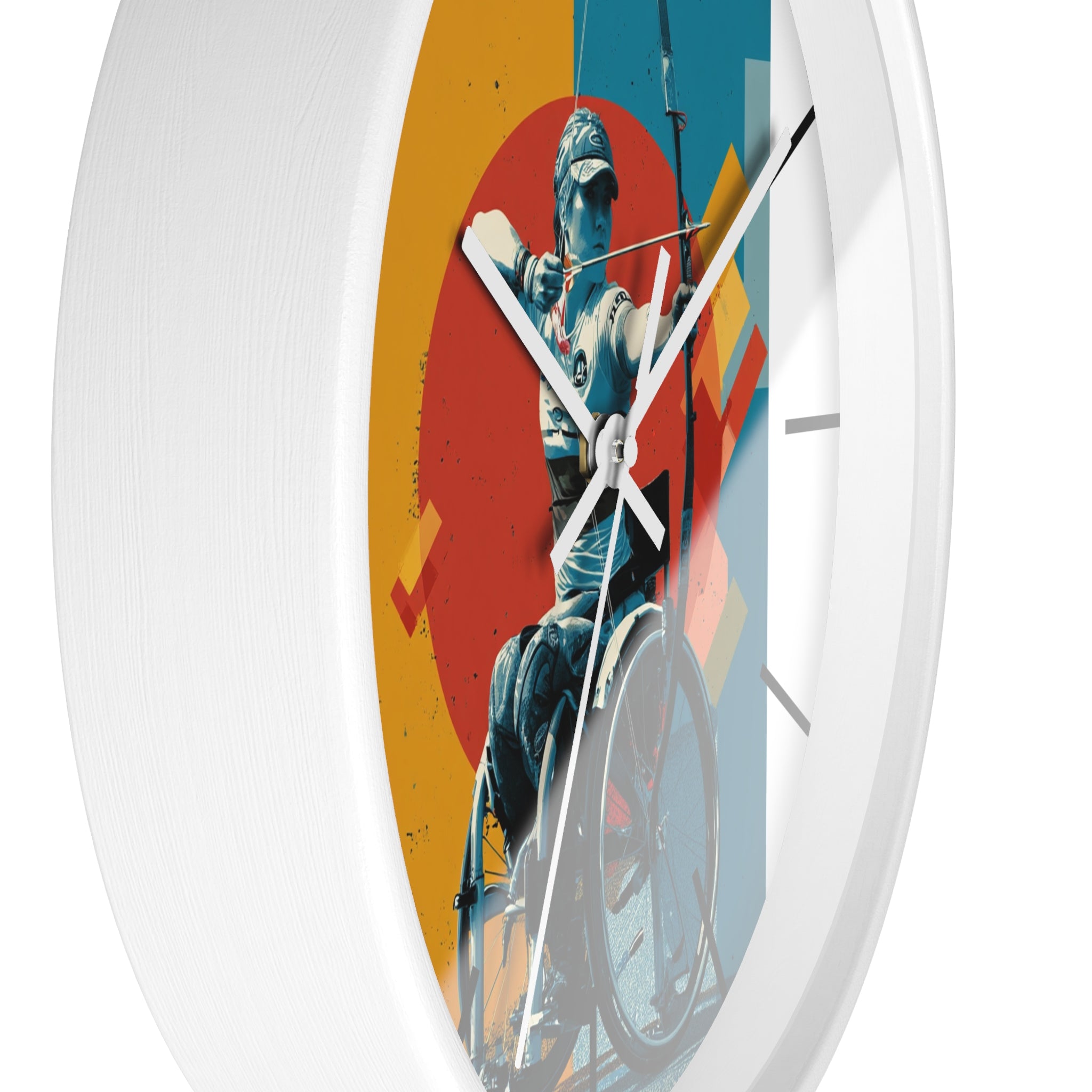 Motivational Sports Archery Wall Clock, Inspirational Decor for Athletes, Fitness Gift, Perfect for Home Gym, Competition, or Office
